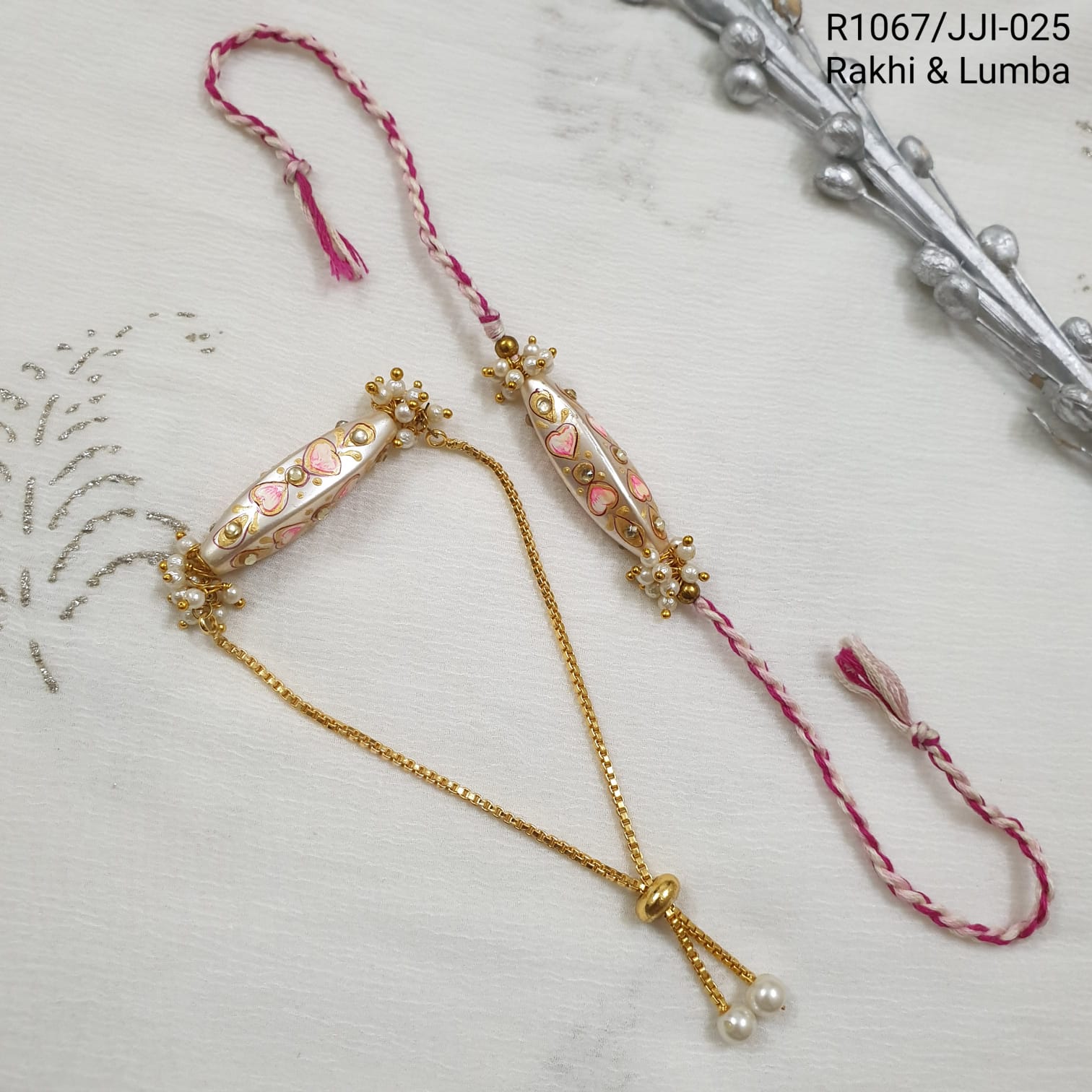 Handpainted Floral Rakhi For Bhaiya And Bhabhi
