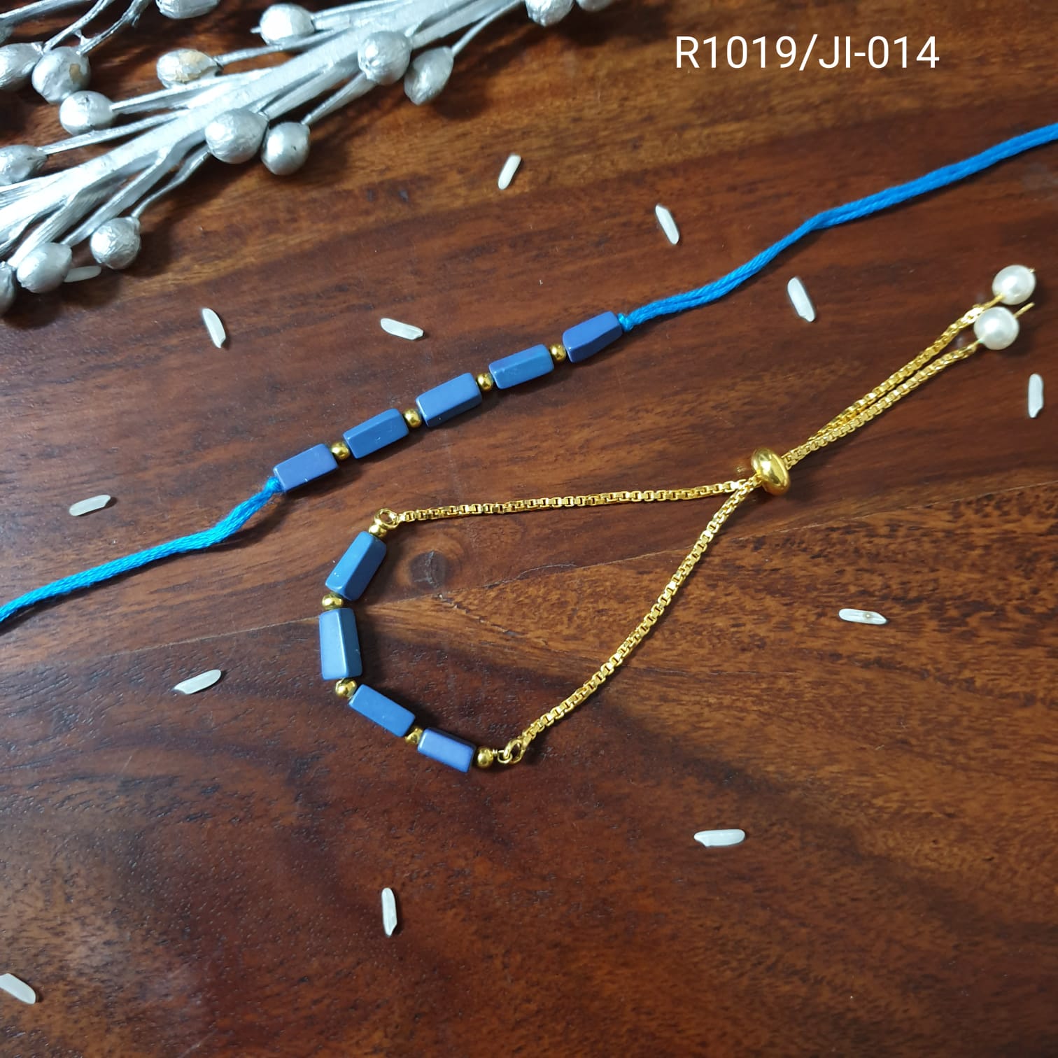 Blue Stone Rakhi Set For Rakshabandhan
