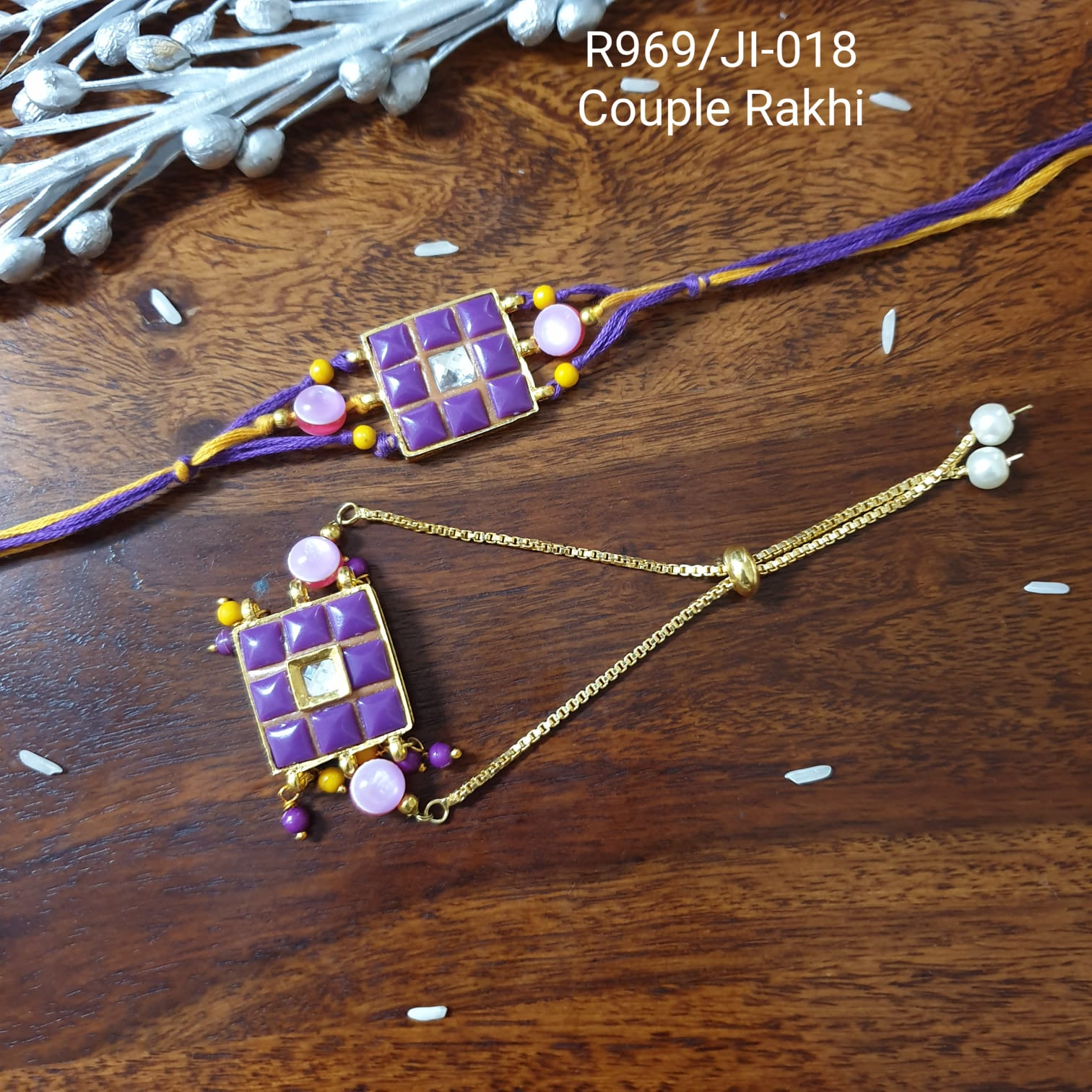 Purple Bhaiya Bhabhi Combo Rakhi For Rakshabandhan