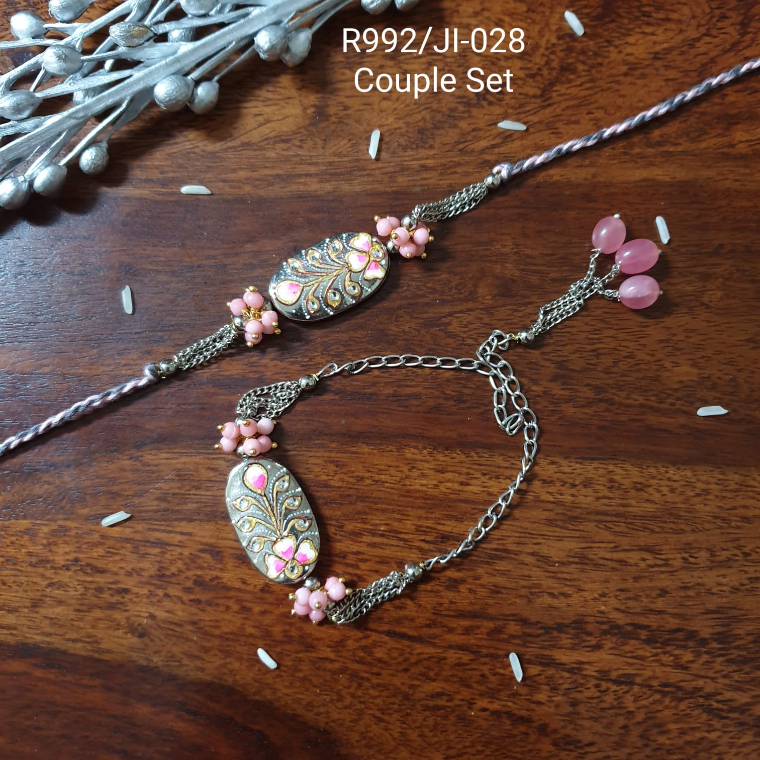 Pink Kundan Meenakari Bhaiya Bhabhi For Rakshabandhan