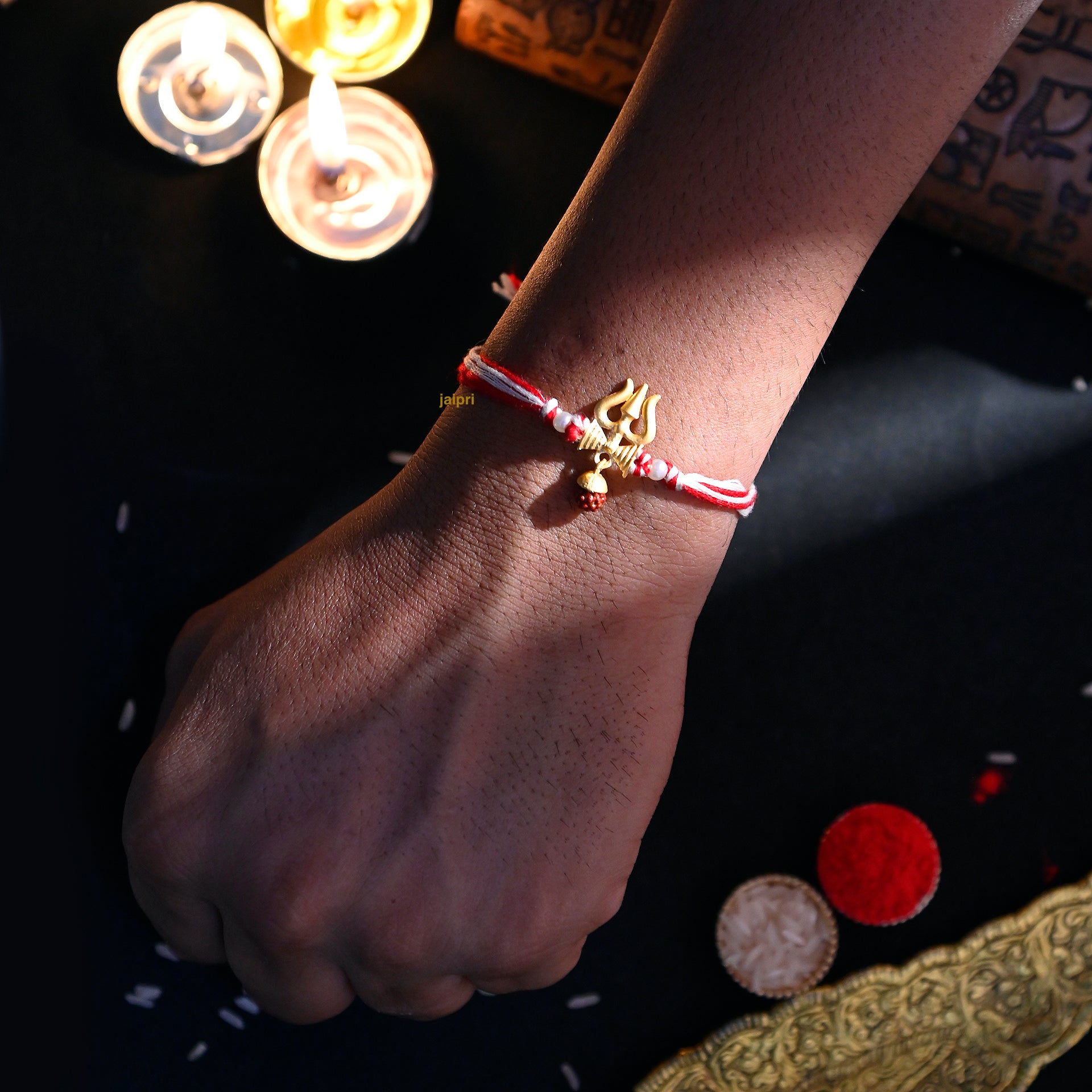 Trishul Rudraksha Rakhi For Rakshabandhan (Pack of One)