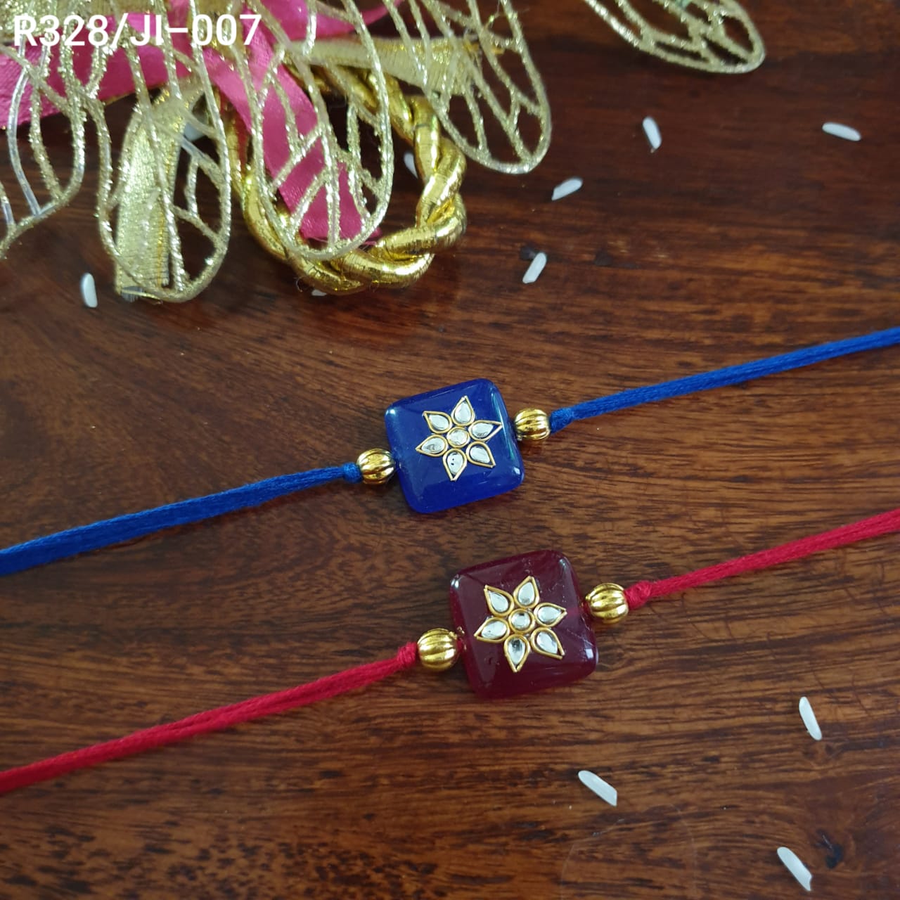 Stone Kundan Rakhi For Rakshabandhan (Pack Of Two)