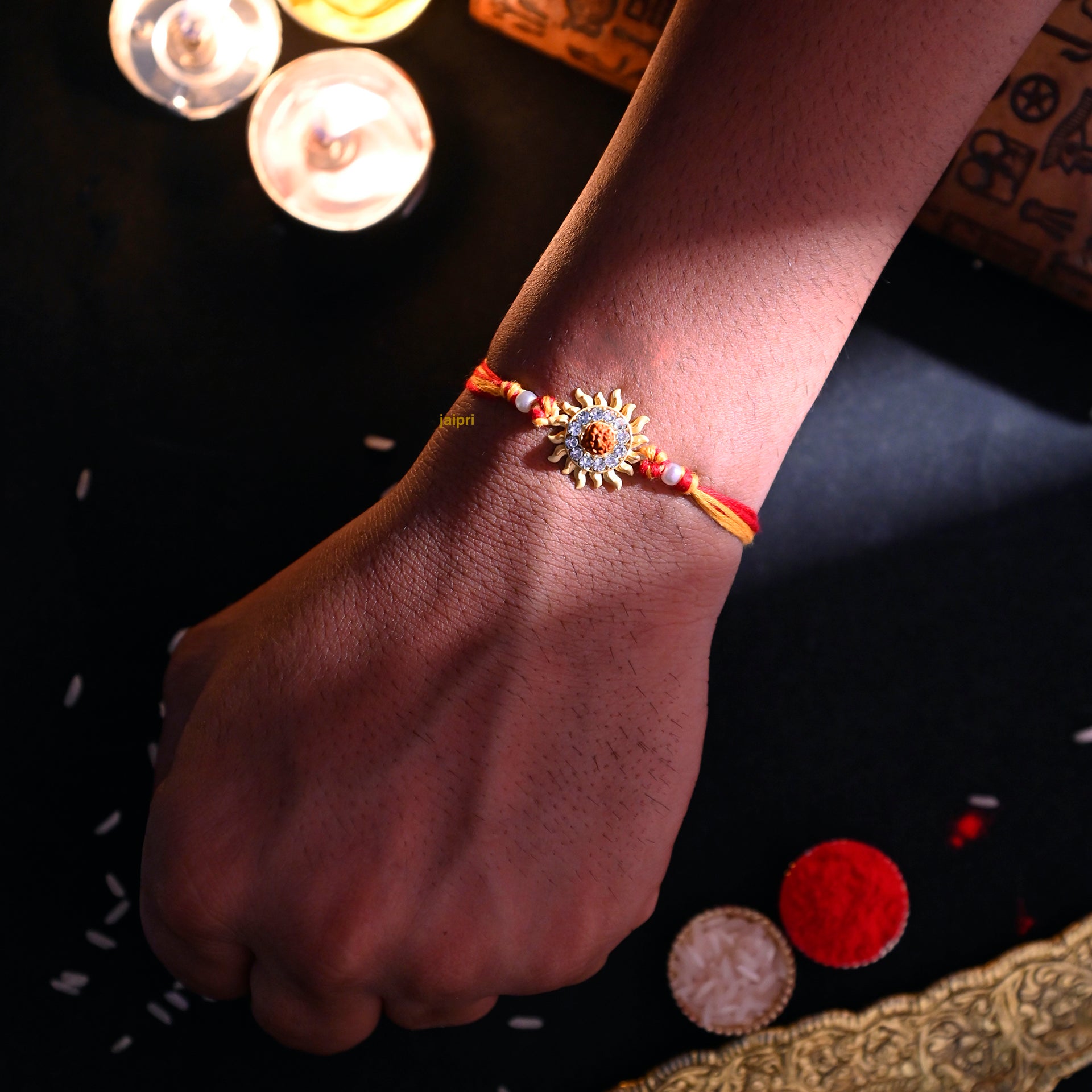 Sun Rudraksha Rakhi For Rakshabandhan (Pack of One)
