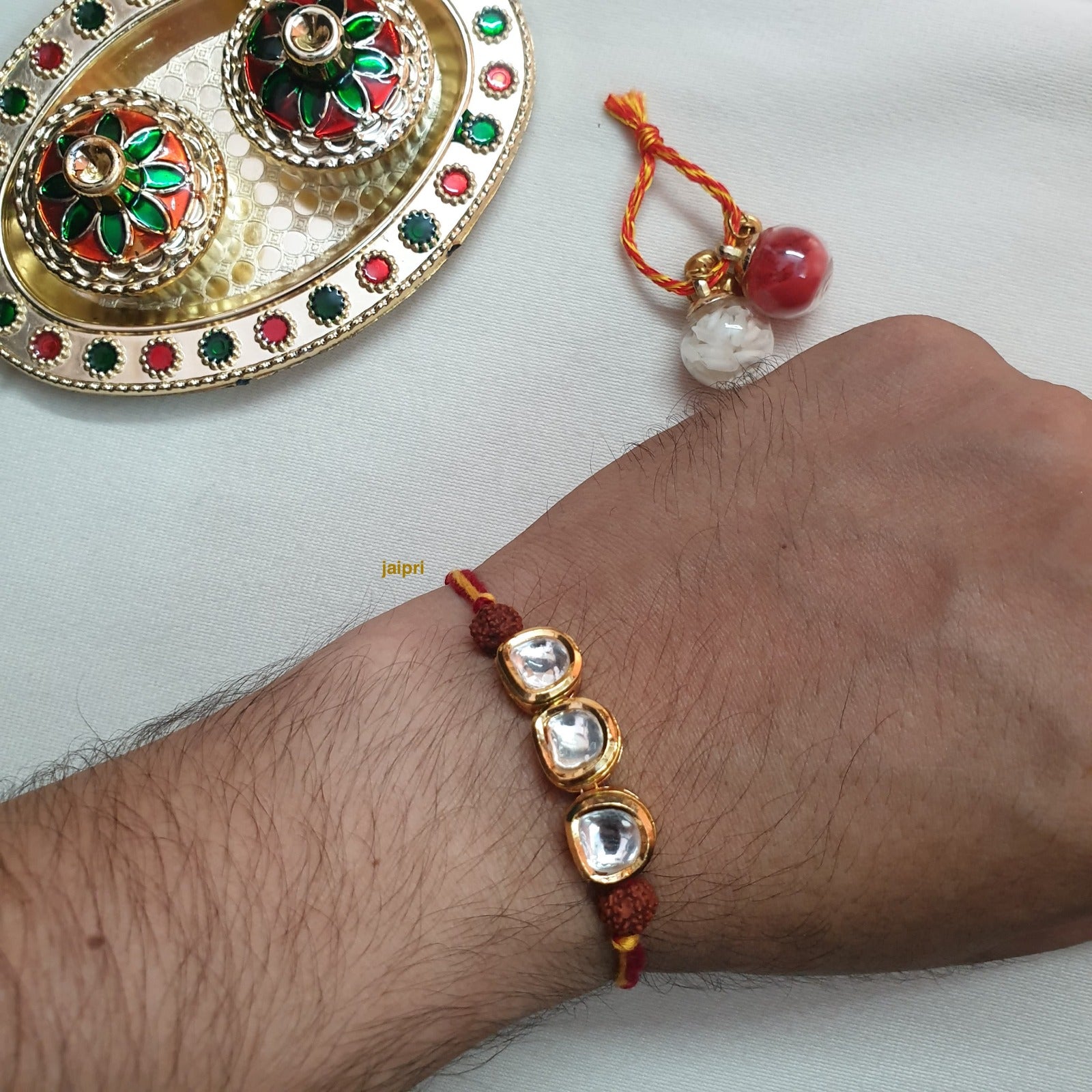 Kundan Rudraksha Rakhi