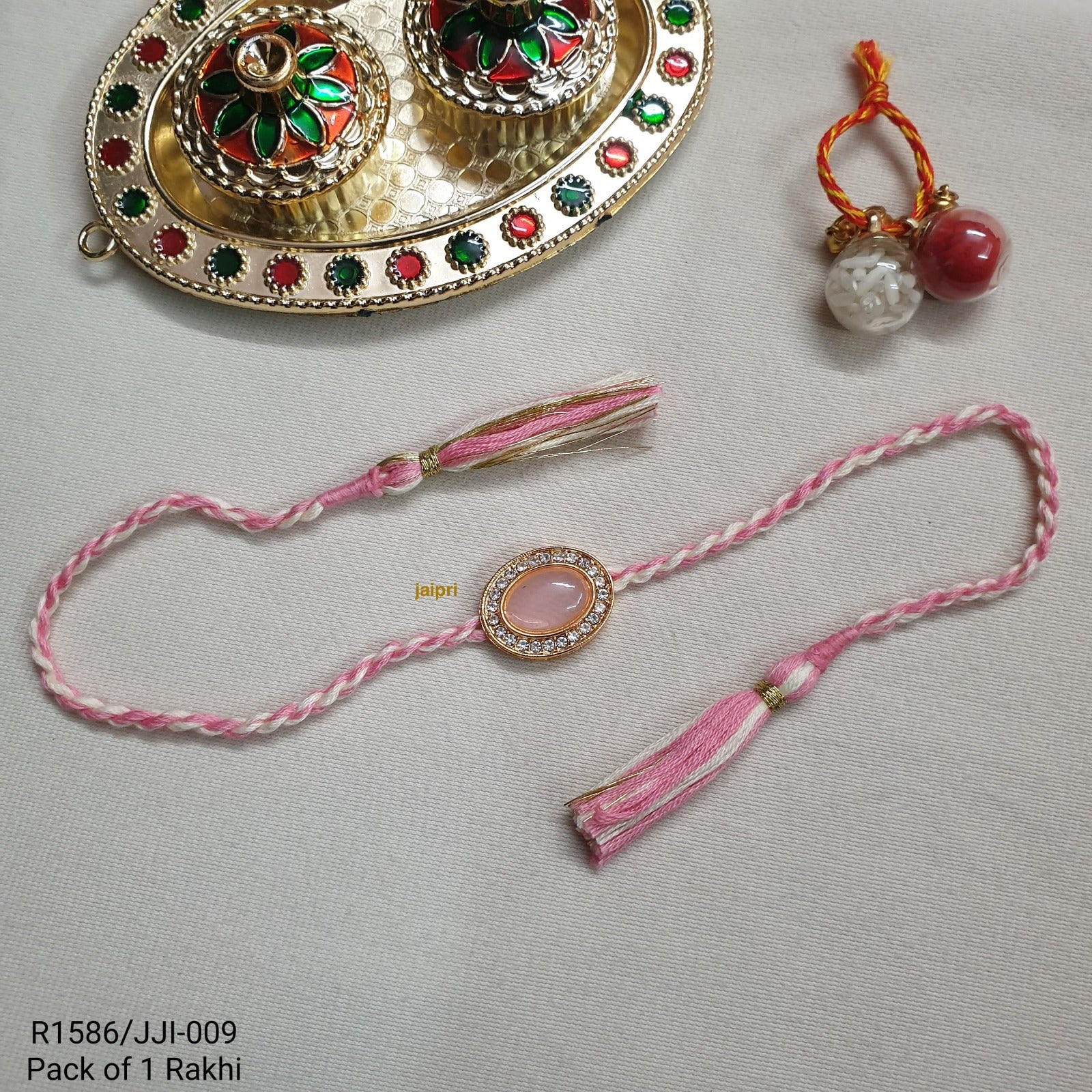 Pink Ad Stone Rakhi