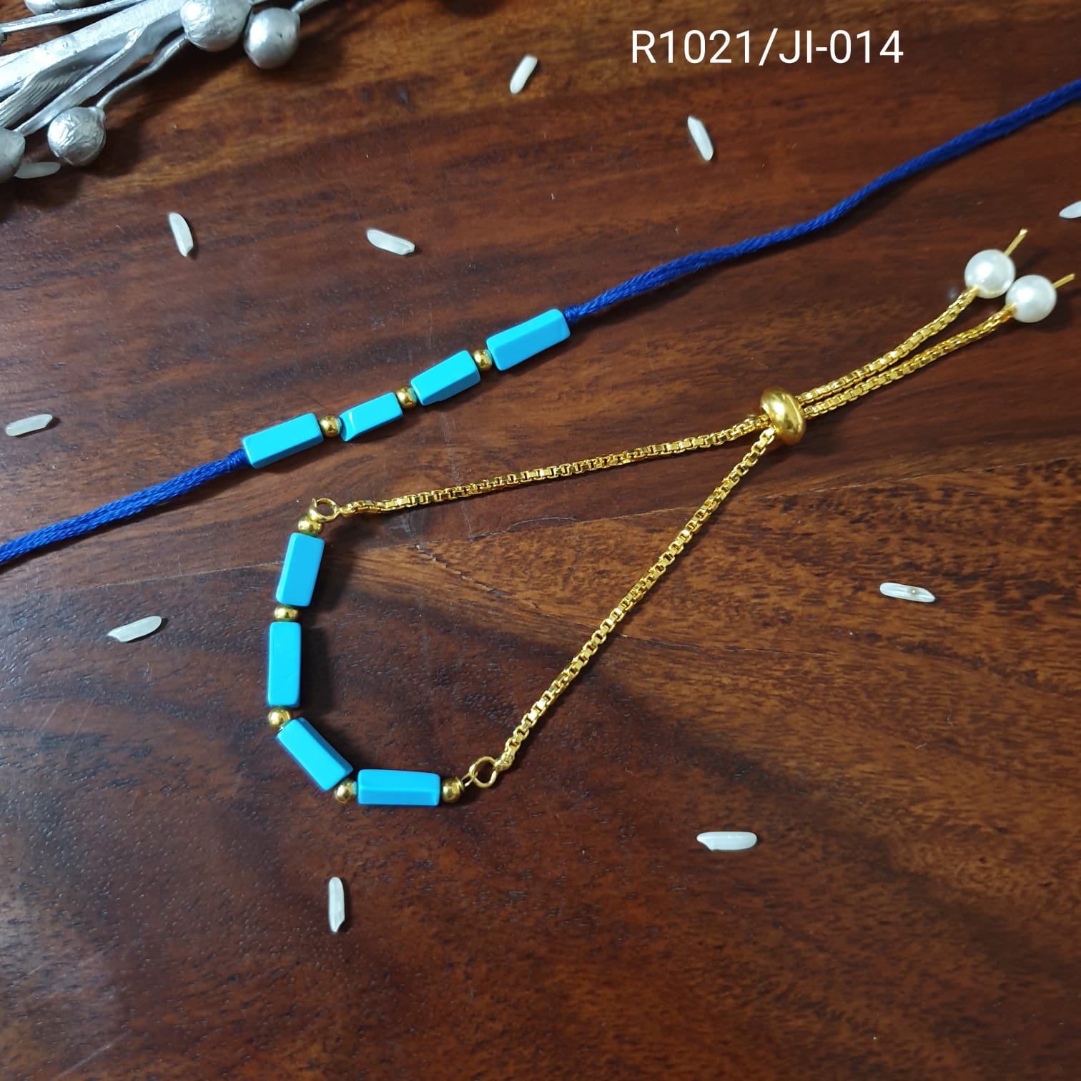 Blue Bhaiya Bhabhi Rakhi For Rakshabandhan