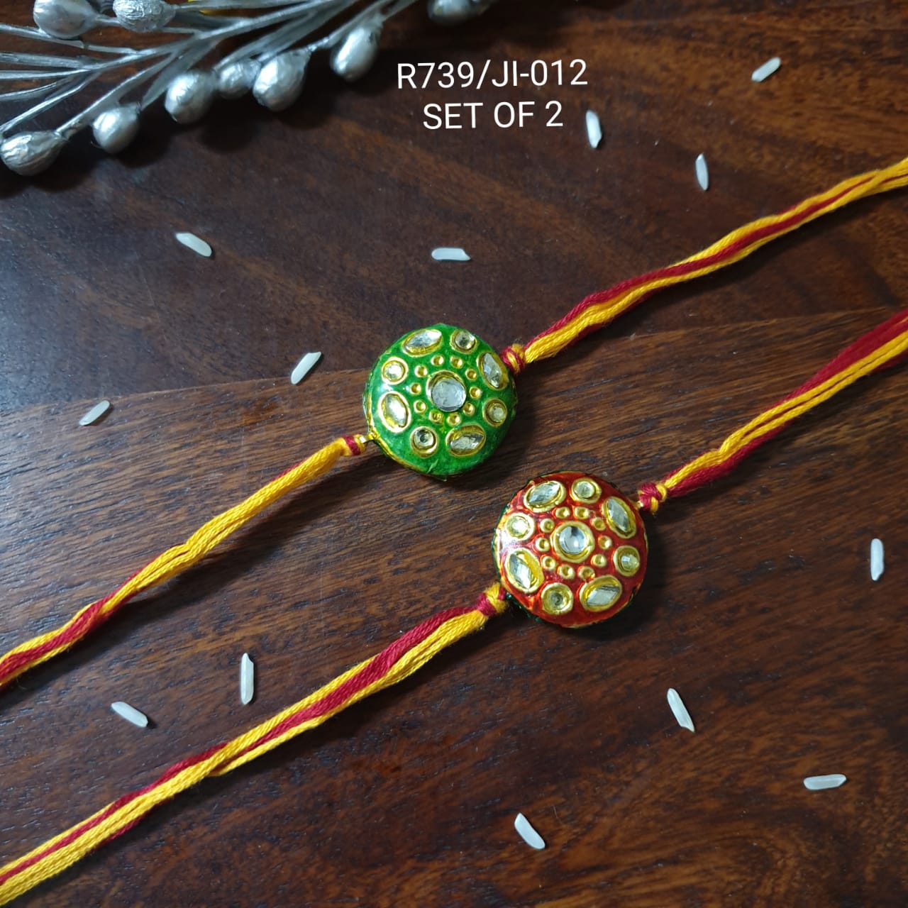 Meenakari Kundan Rakhi For Rakshabandhan (Pack Of Two)