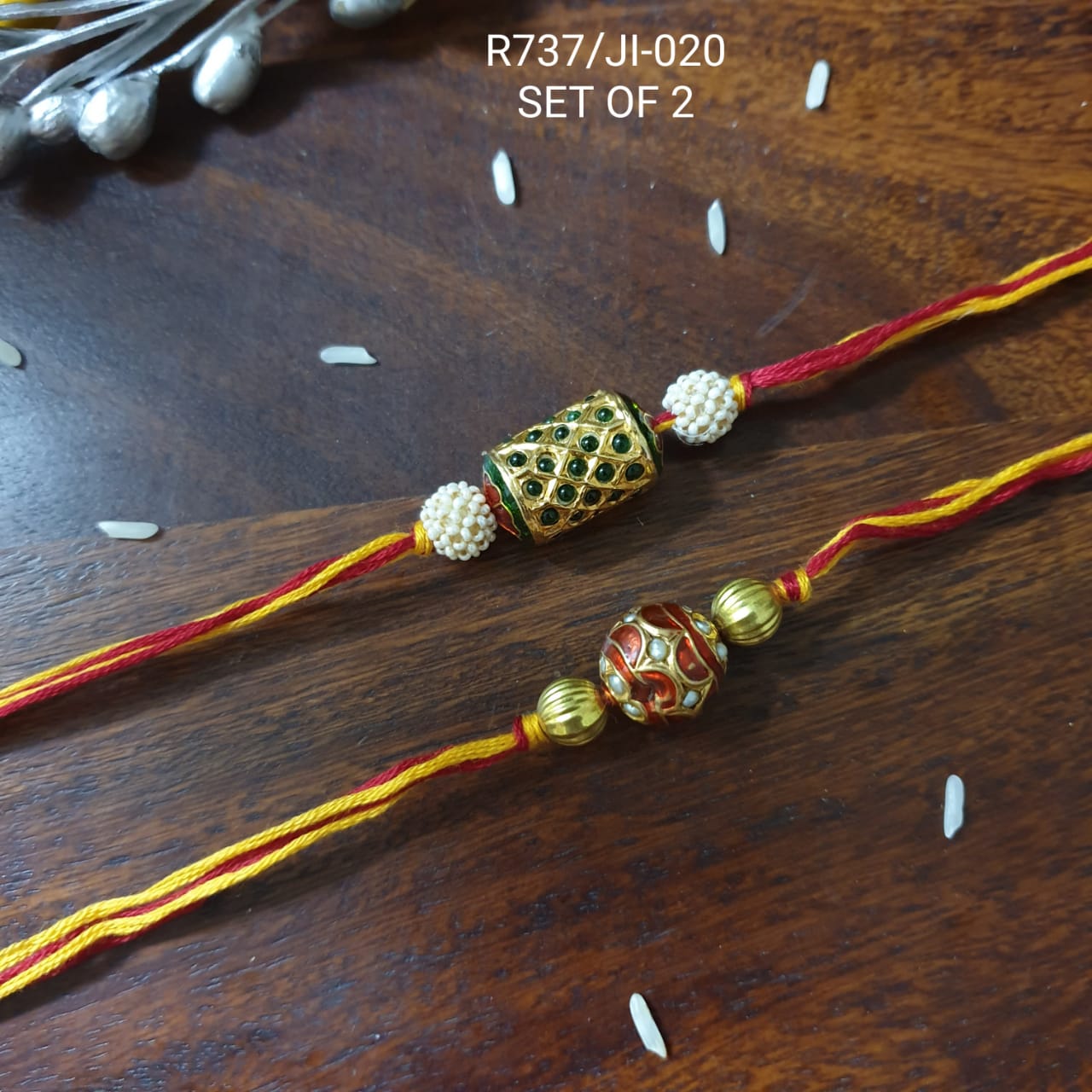 Jadau Rakhi For Bhaiya And Bhabhi (Pack Of Two)
