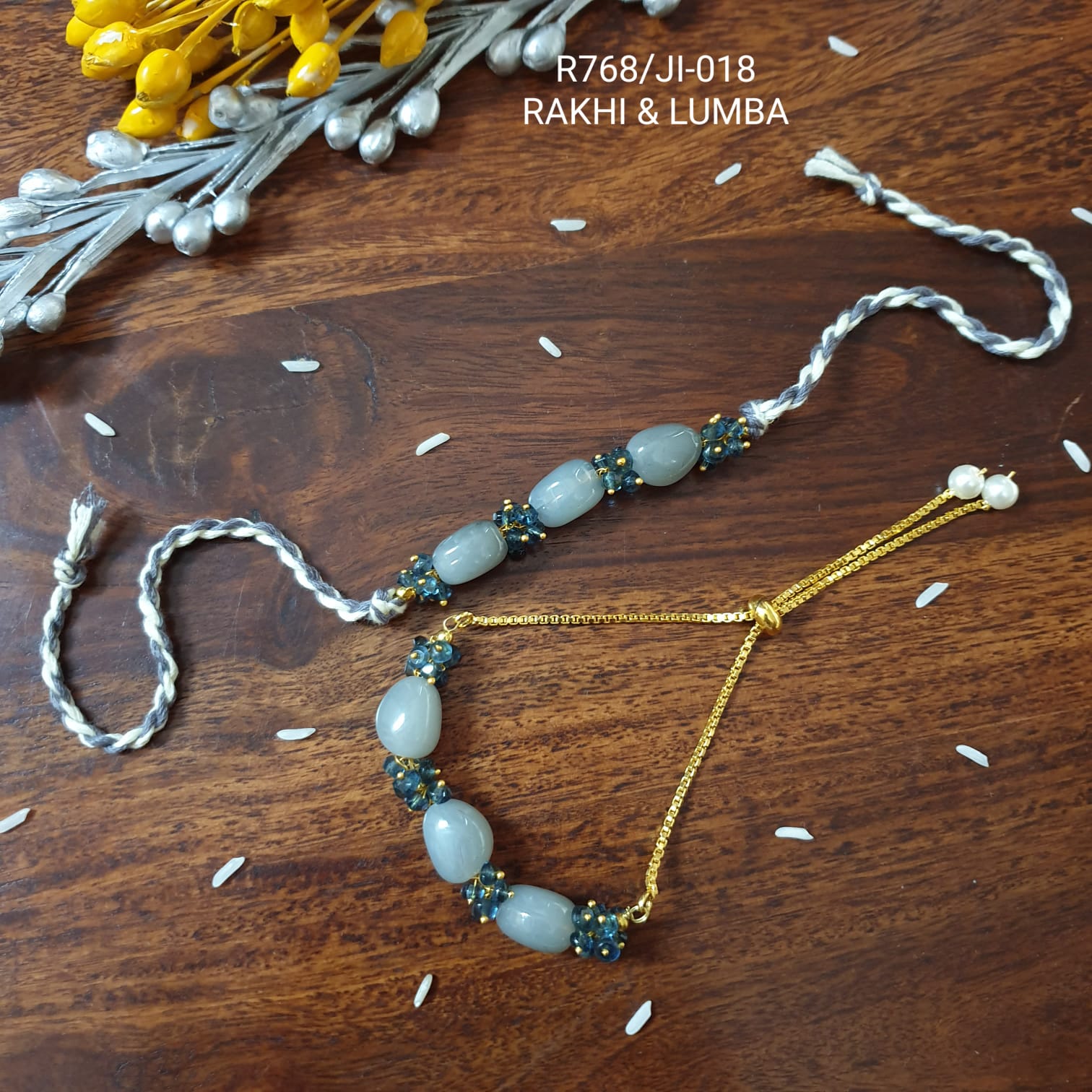 Grey Stone Couple Rakhi