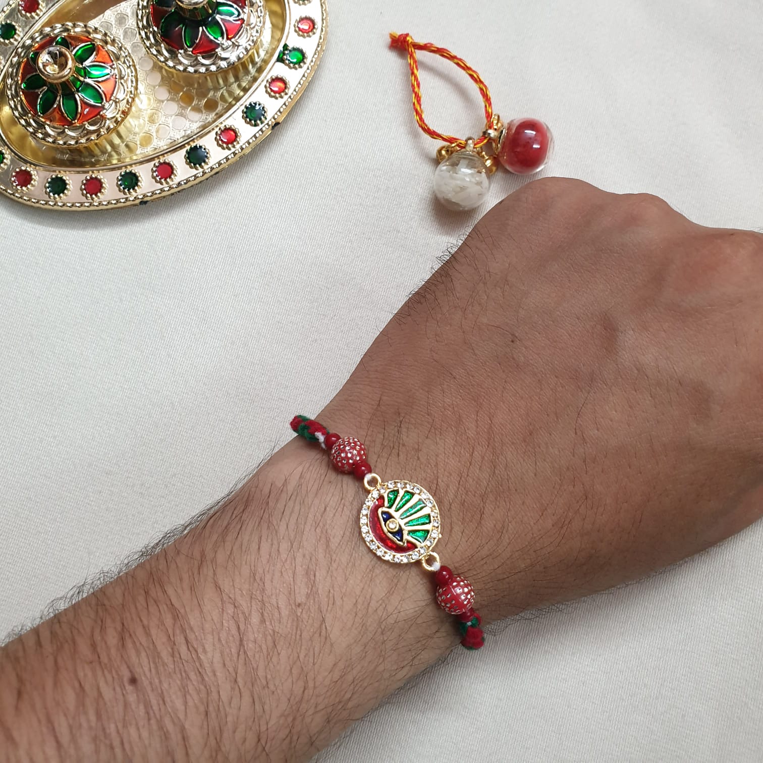 Evil Eye Meenakari Rakhi For Brother