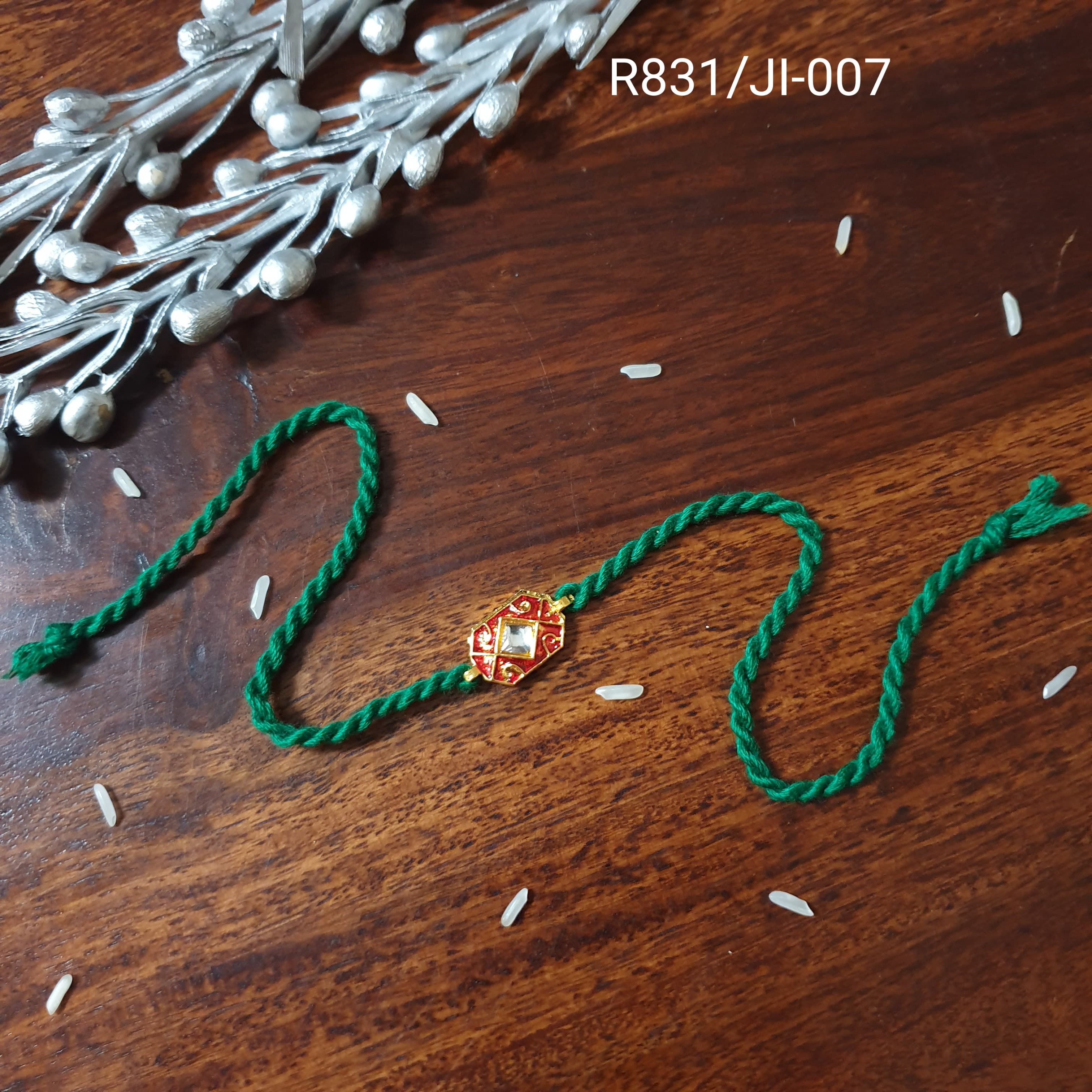 Red Meenakari Minimal Rakhi