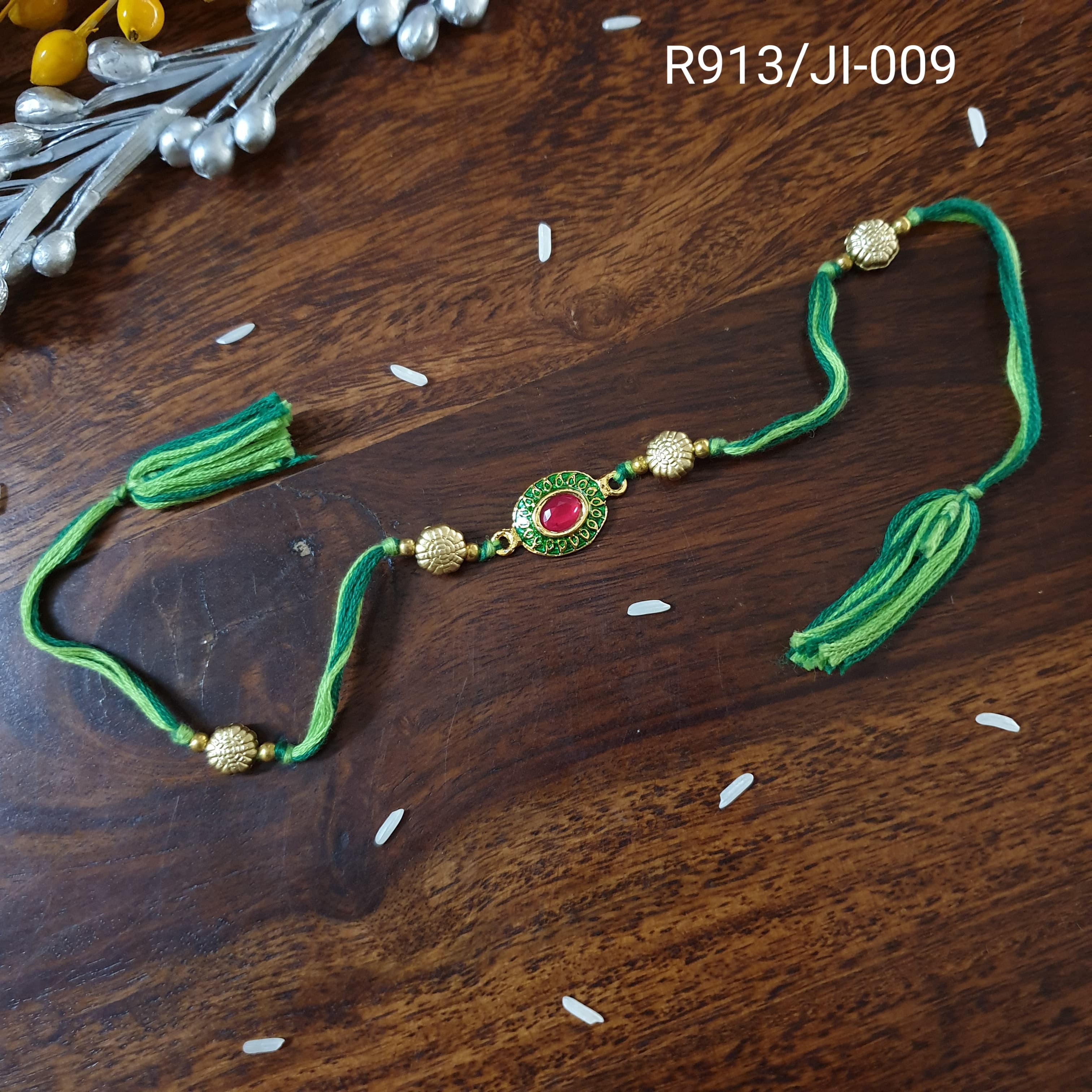 Red Stone Rakhi For Brother (Pack of One)