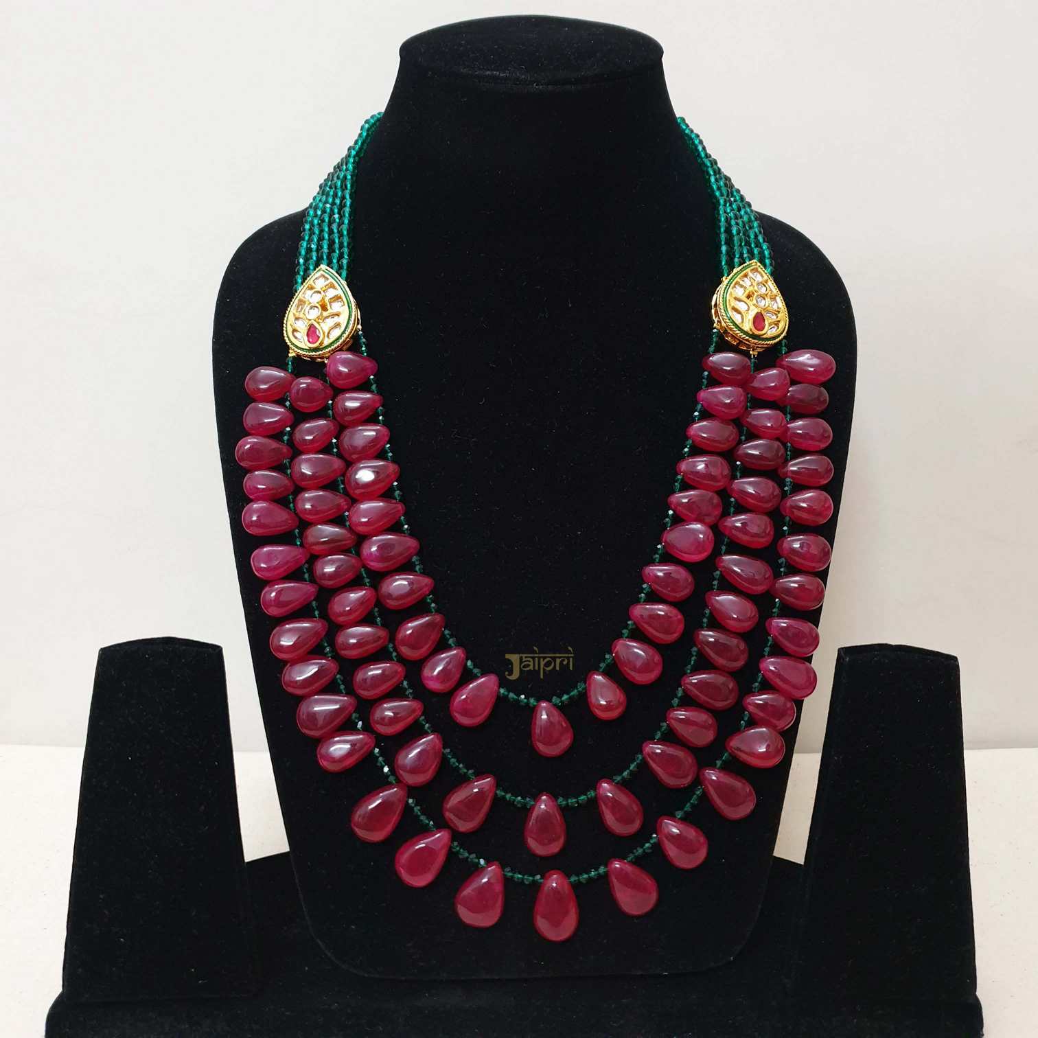 Adorable Kundan Ruby Beads Stone Necklace