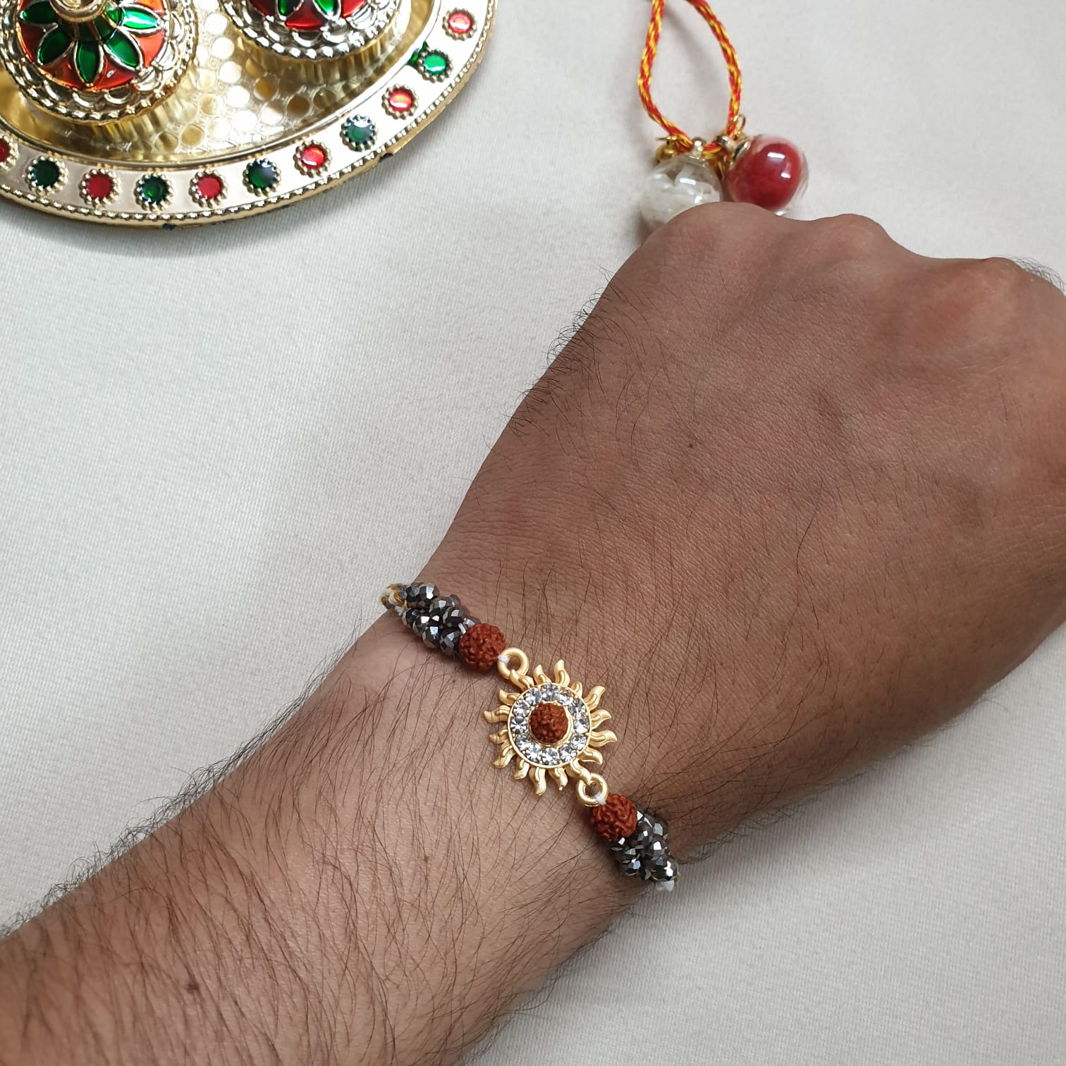 Rudraksha Sun Rakhi For Brother