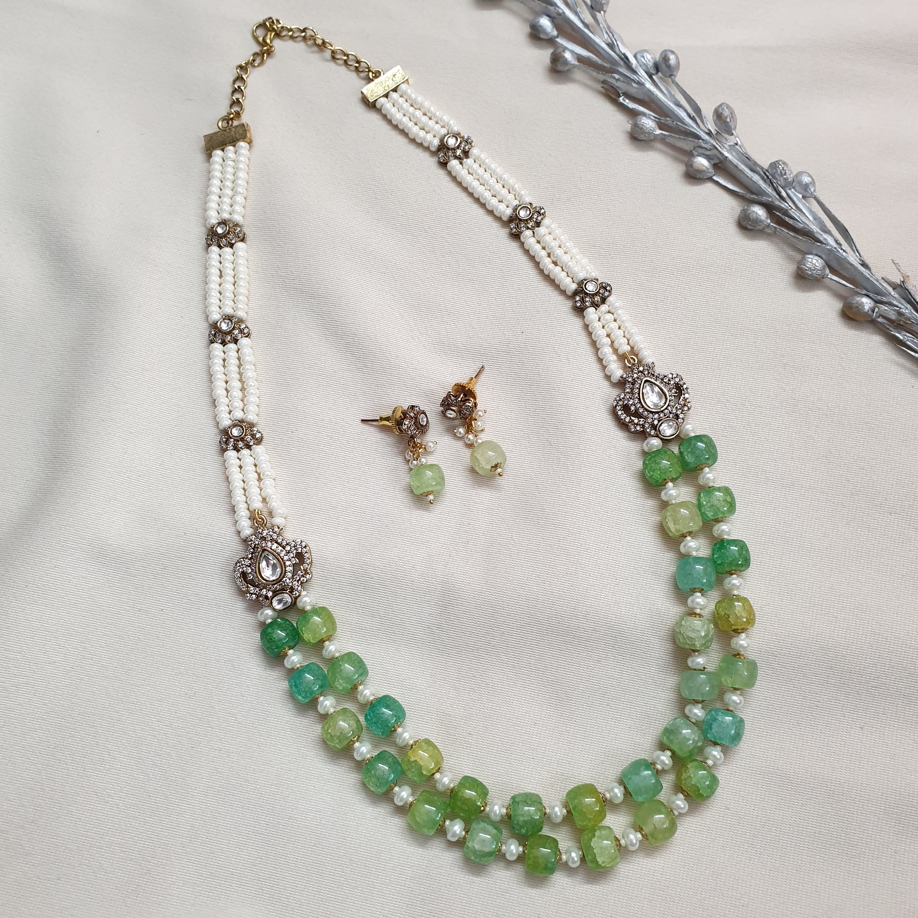 Green Stone Kundan Polki Sabyasachi Inspired Necklace
