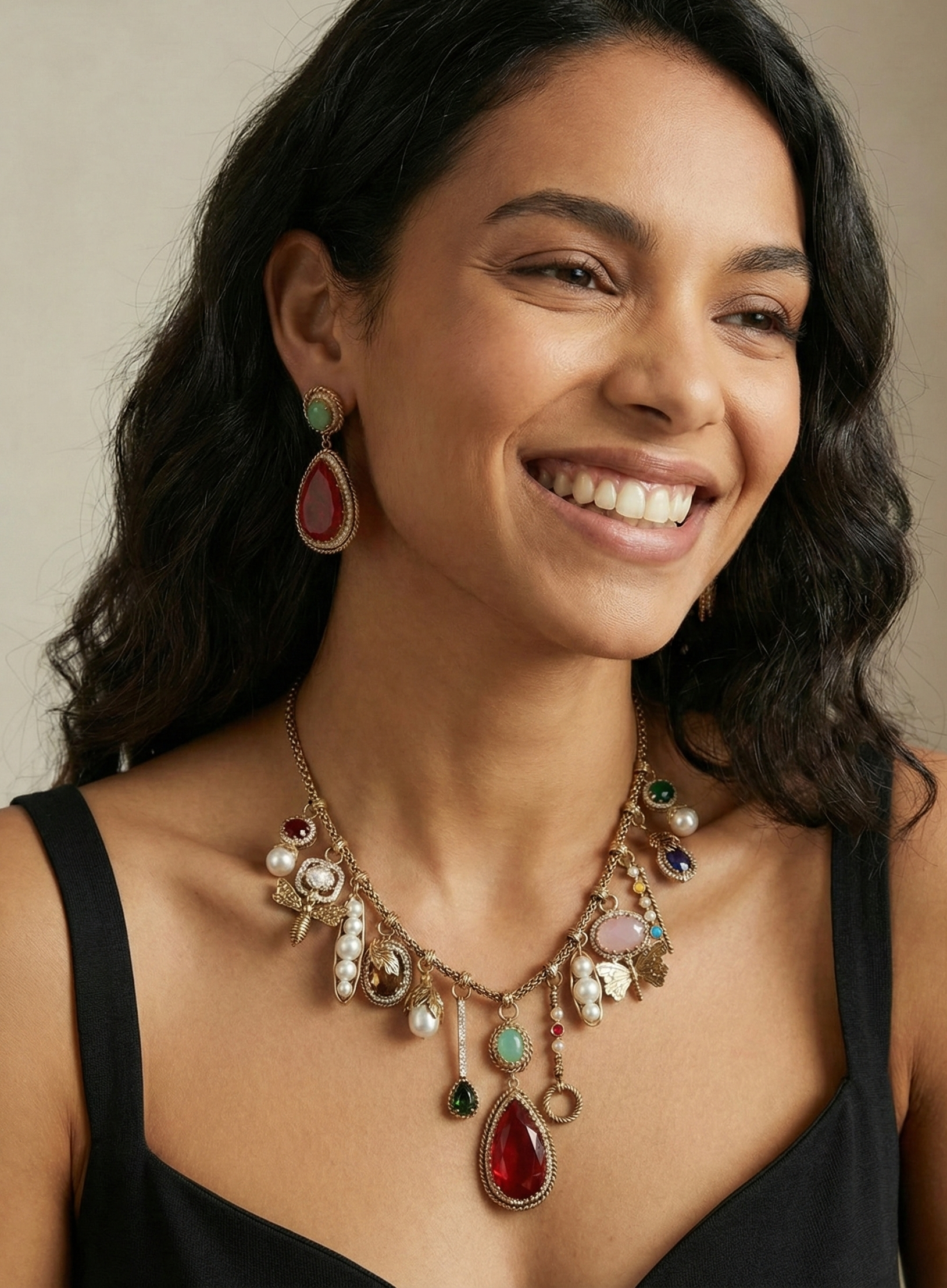 Ruby Red Stone Kundan Sabyasachi Inspired Necklace Set