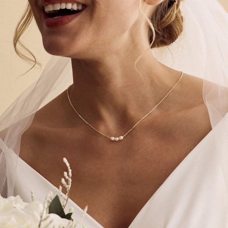 Real 3 Freshwater Pearl 925 Silver Necklace