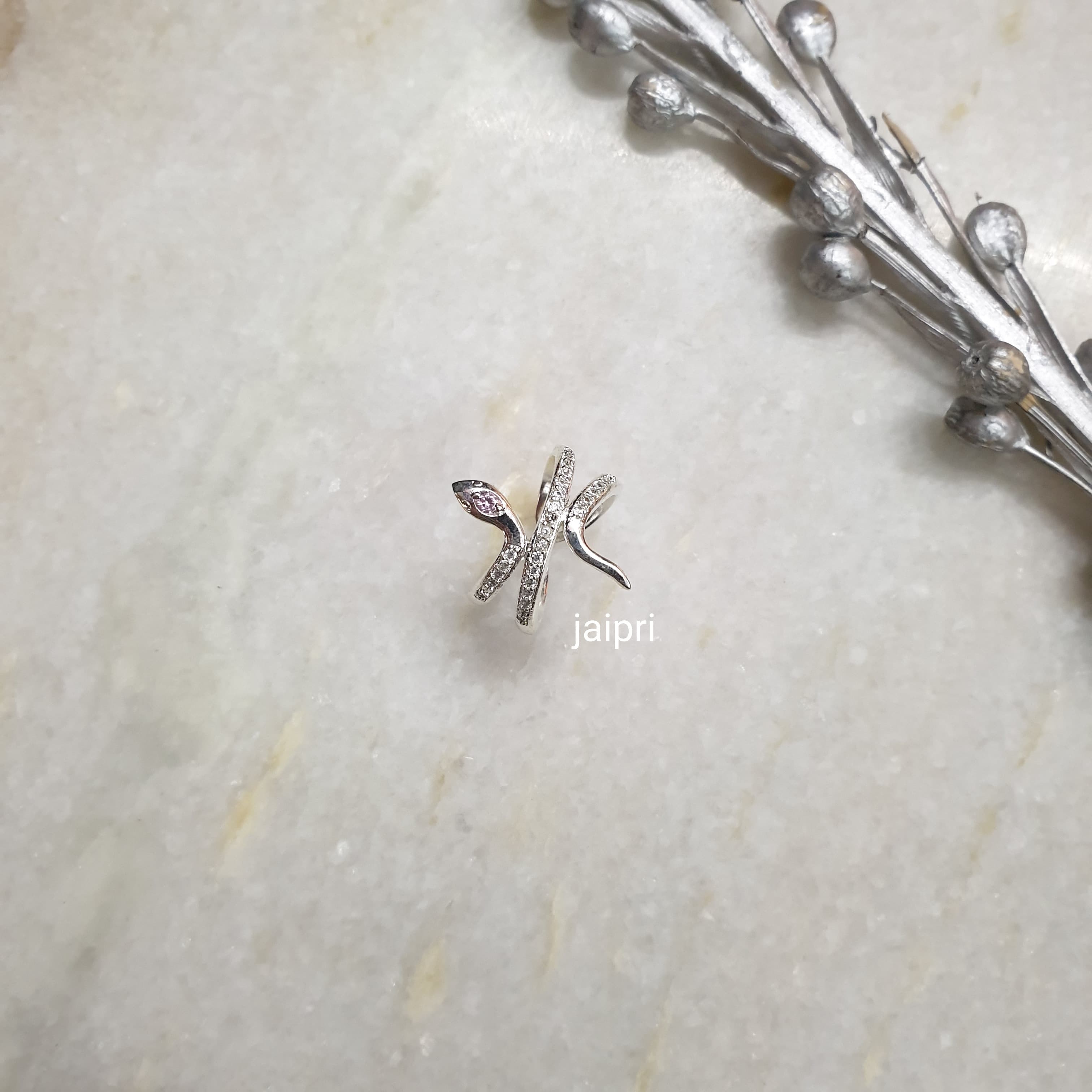 Silver Snake Adjustable Ring