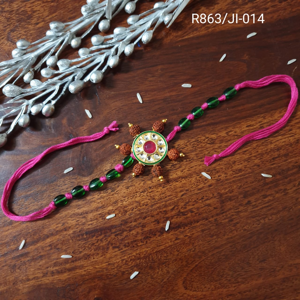 Rudraksha Kundan Rakhi