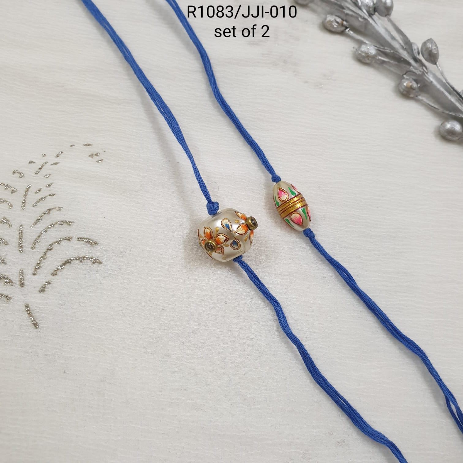 Meenakari Floral rakhi For Rakshabandhan (Pack Of Two)