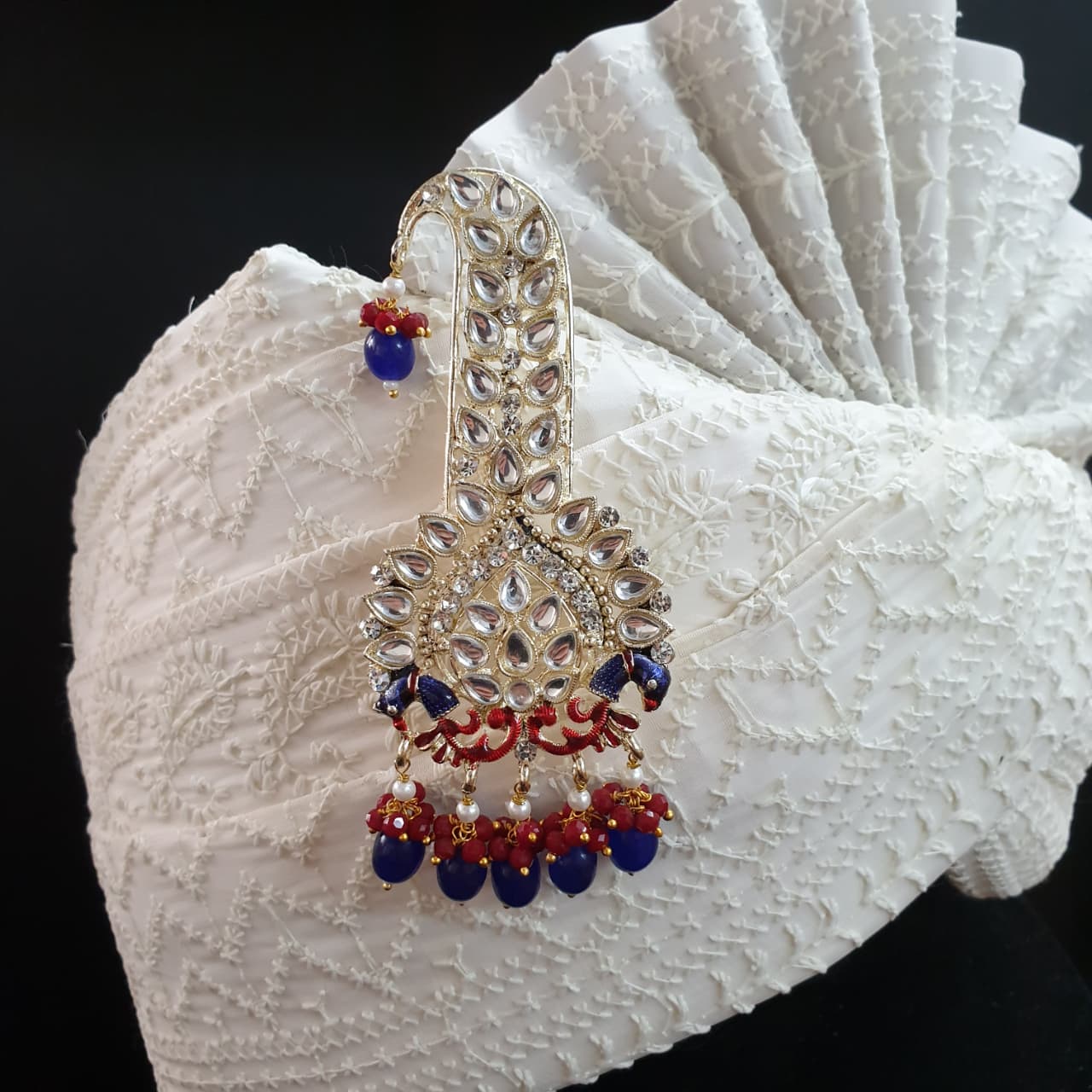 Blue Kundan Peacock Kilangi For Wedding