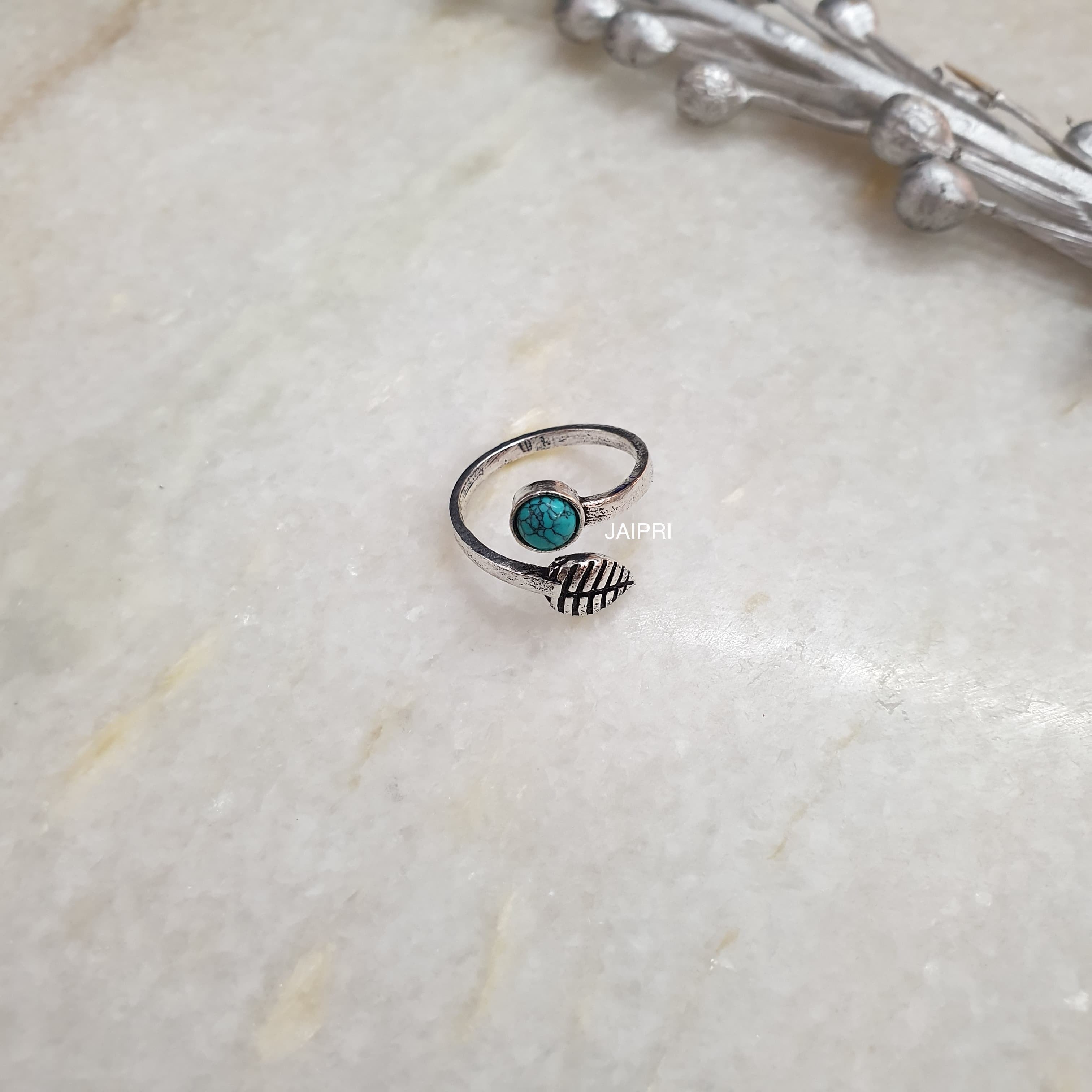 Turquoise Stone Adjustable Handmade Ring