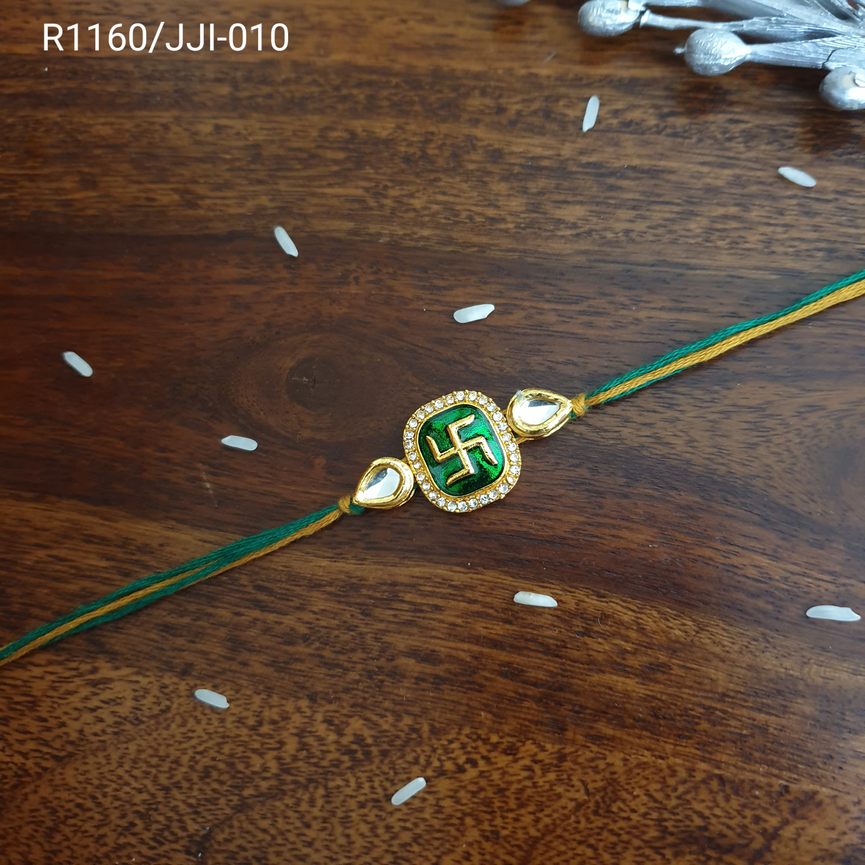 Swastik Kundan Meenakari Rakhi