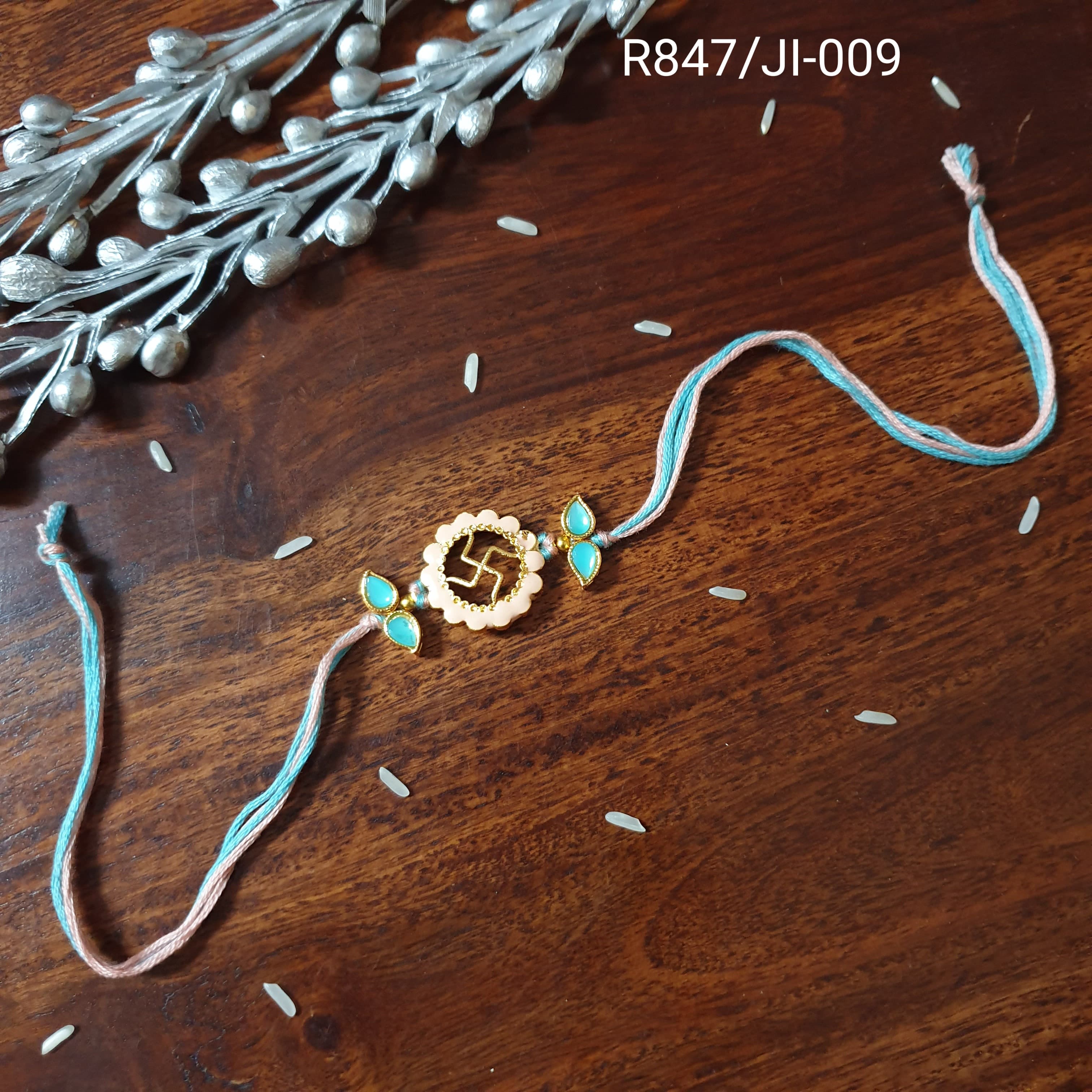 Swastik Blue Rakhi (Pack of One)