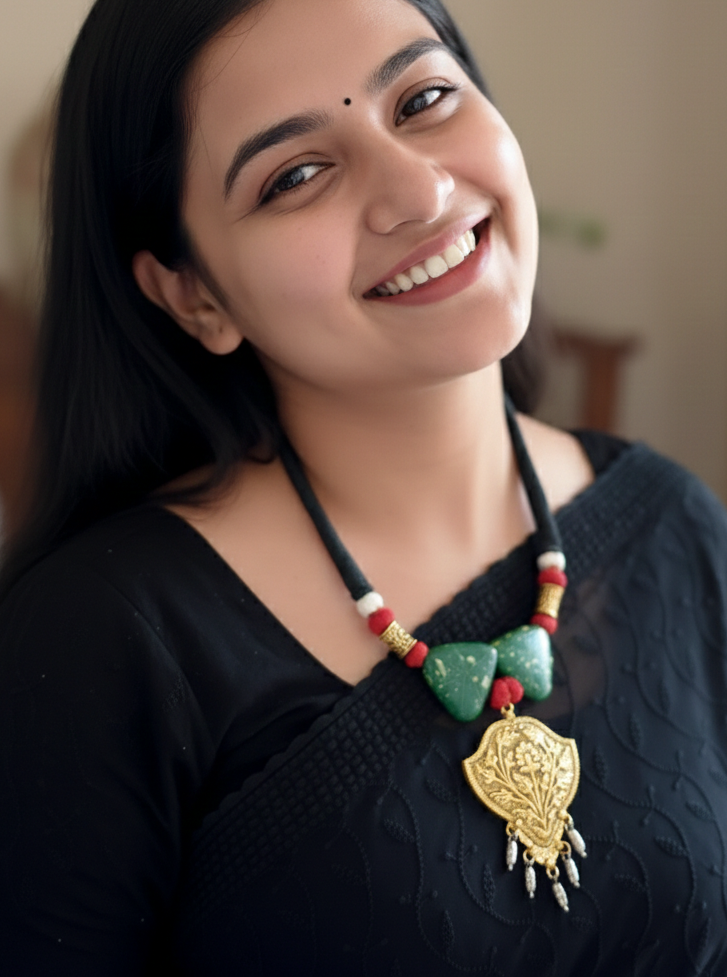 Antique Tone Beaded Necklace Set