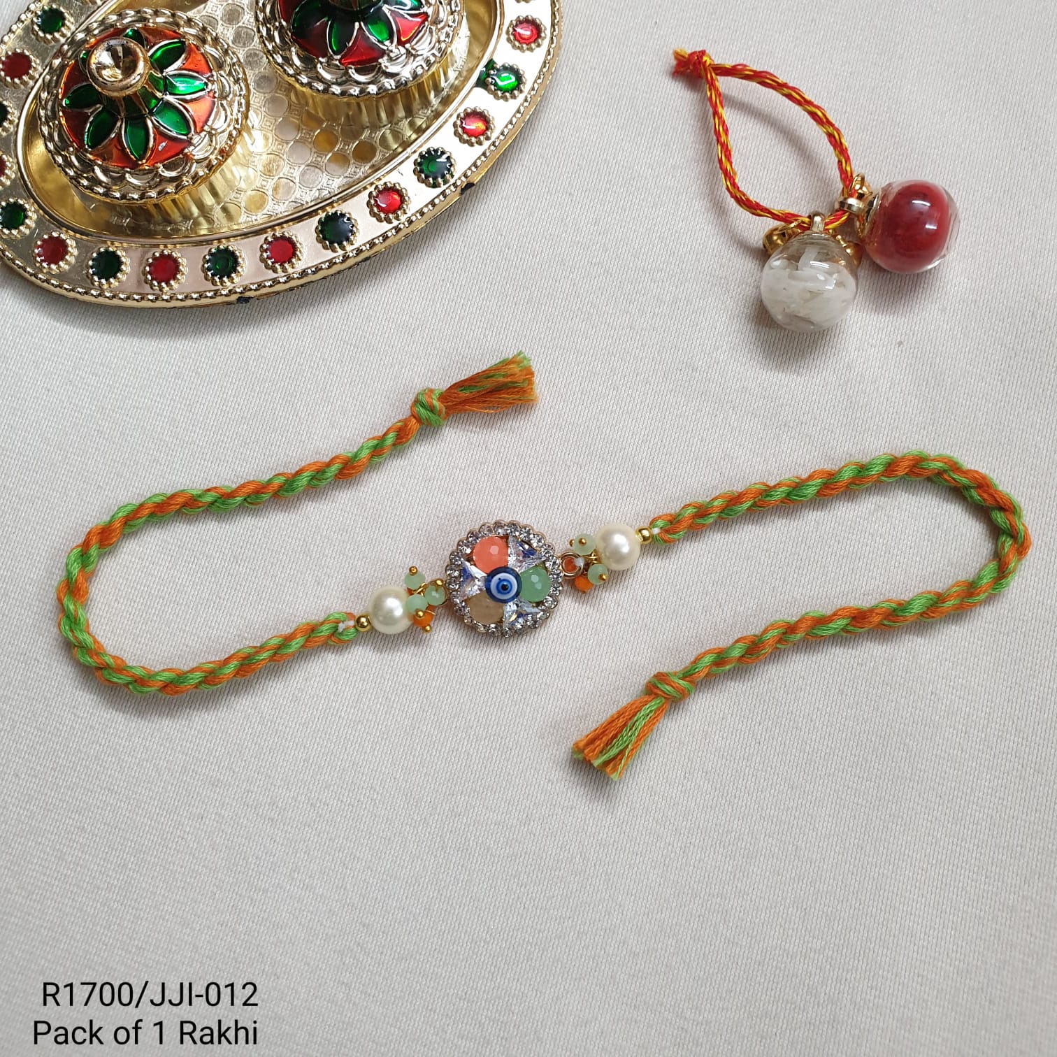 Tri Color Evil Eye Rakhi