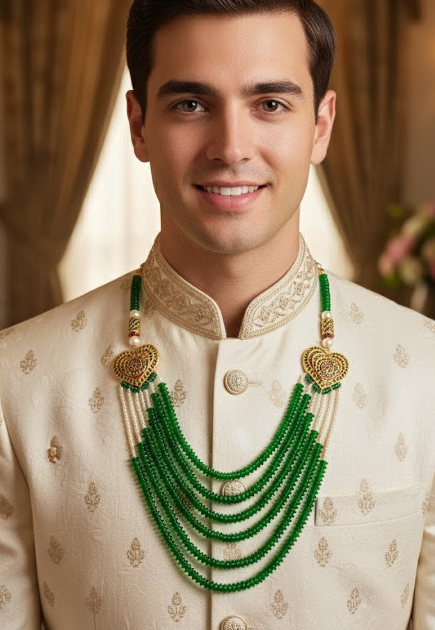 Green Jadau Groom Necklace Set