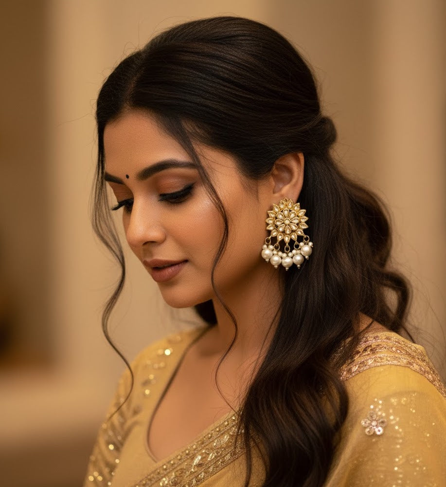 Kundan Pearl Earrings