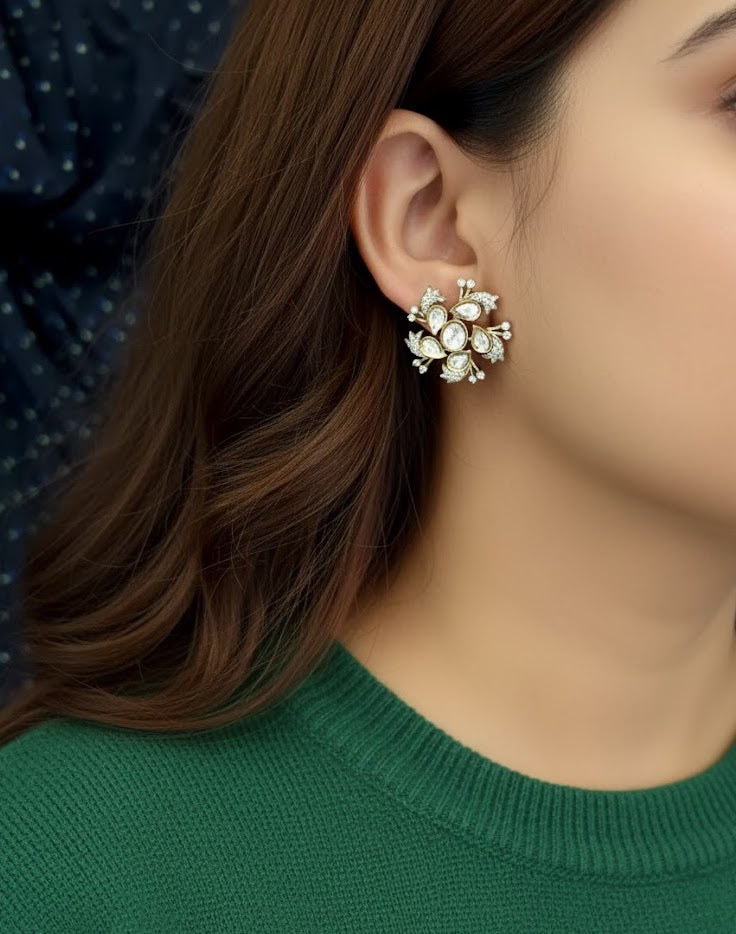 Kundan Polki Stud Earrings
