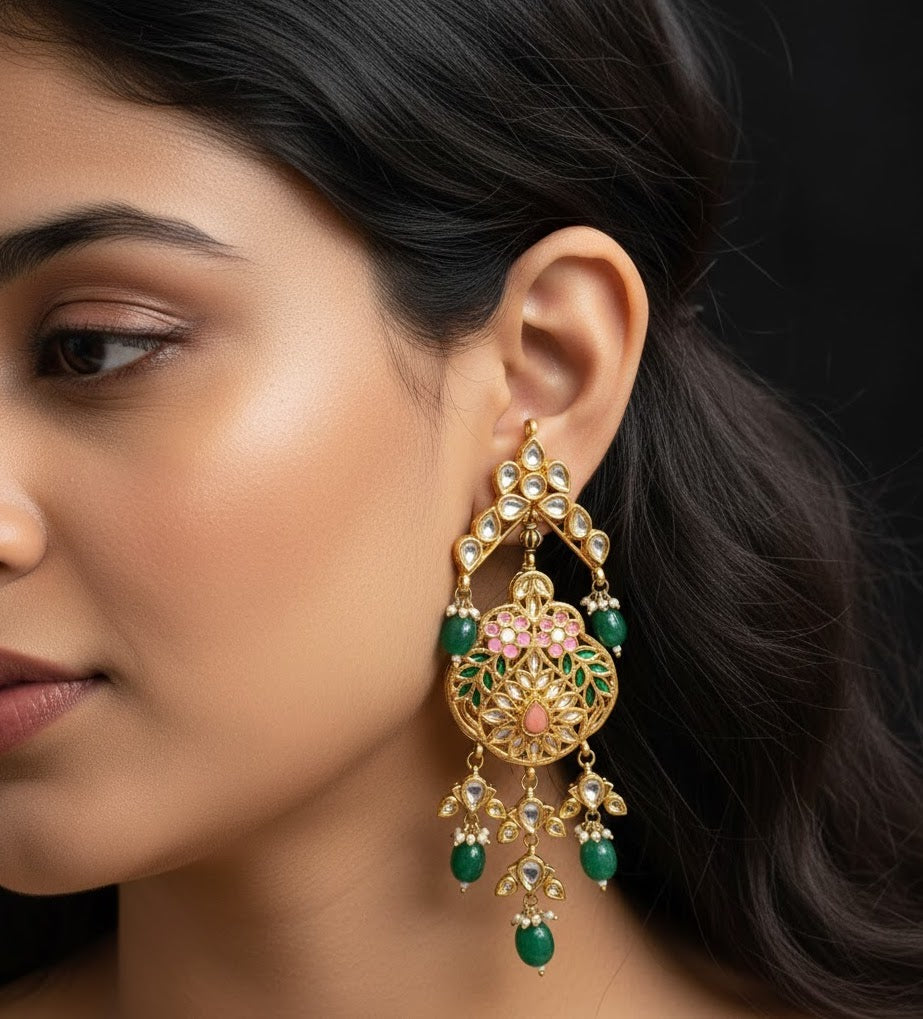 Kundan Meenakari Earrings