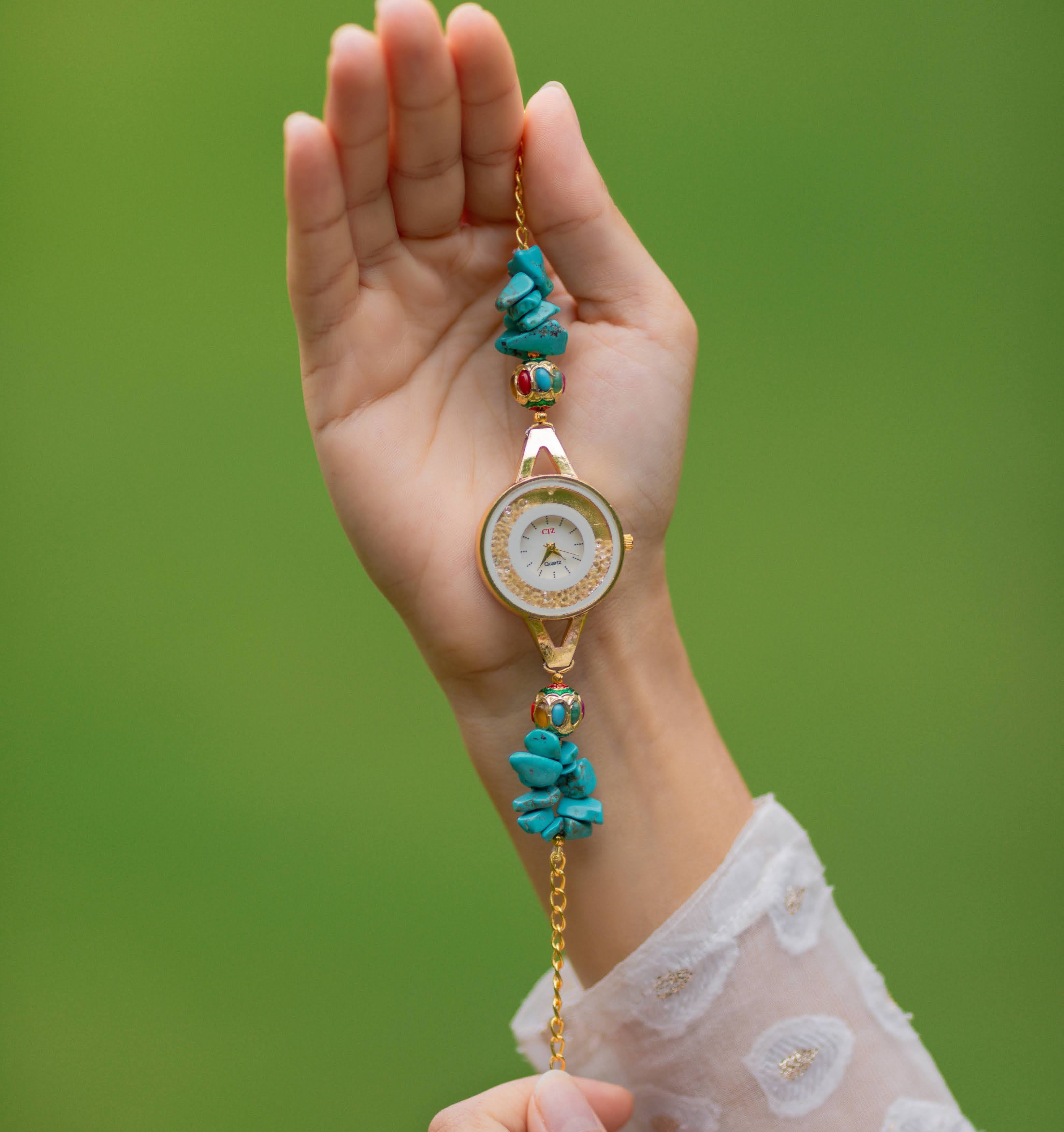 Turquoise Jadau Stone Wrist Watch