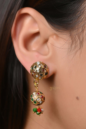 Jadau Beads Yellow Thread Choker Set