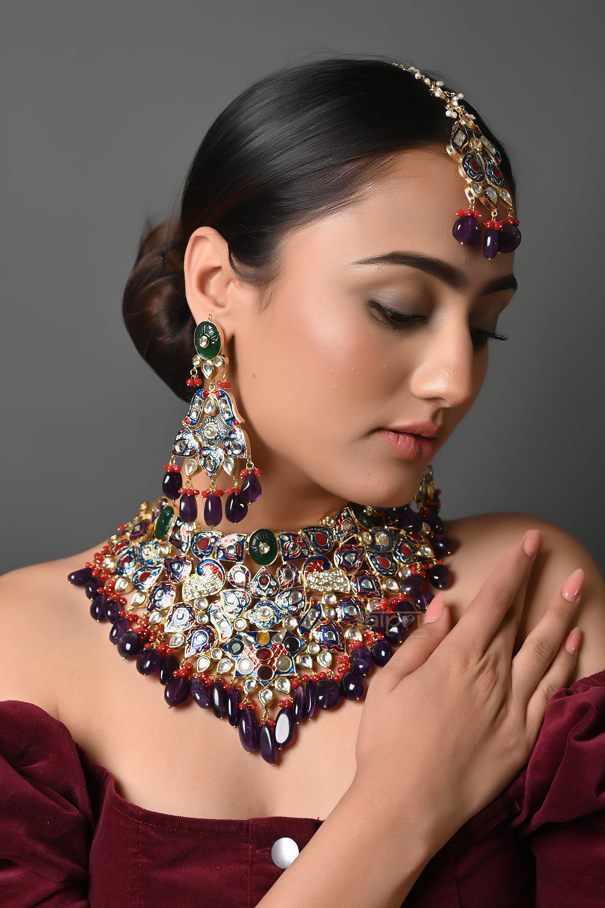 Jadau Meenakari Bridal Necklace Set