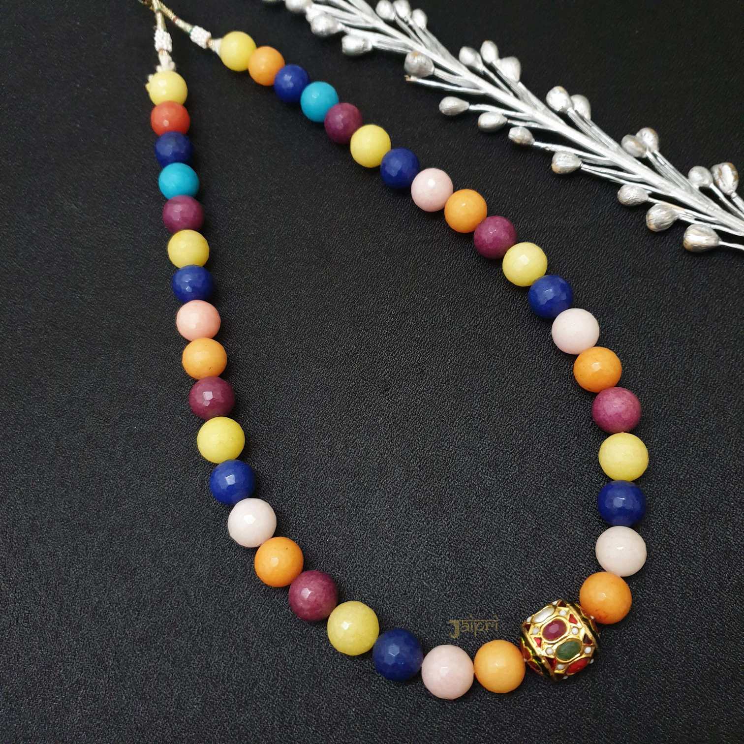 Multicolor Beads Stone Meenakari Necklace