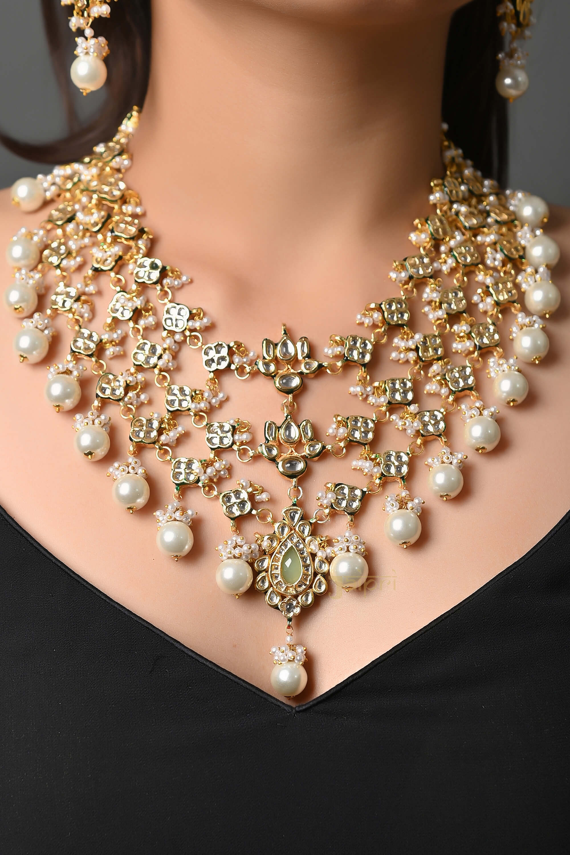 Kundan Rani Haar Necklace Set With Earrings