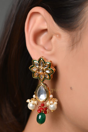 Kundan Meenakari Wedding Necklace With Earrings