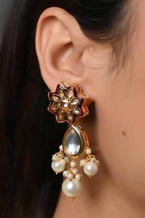 Kundan Meenakari Pearl Beaded Necklace Set