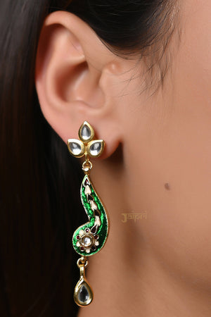 Kundan Meenakari Pearl Small Pendant Set