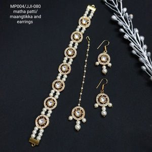 Kundan Mathapatti Along With Maang Tikka And Earrings