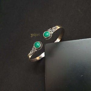 Green Stone Adorable Cuff Bangle