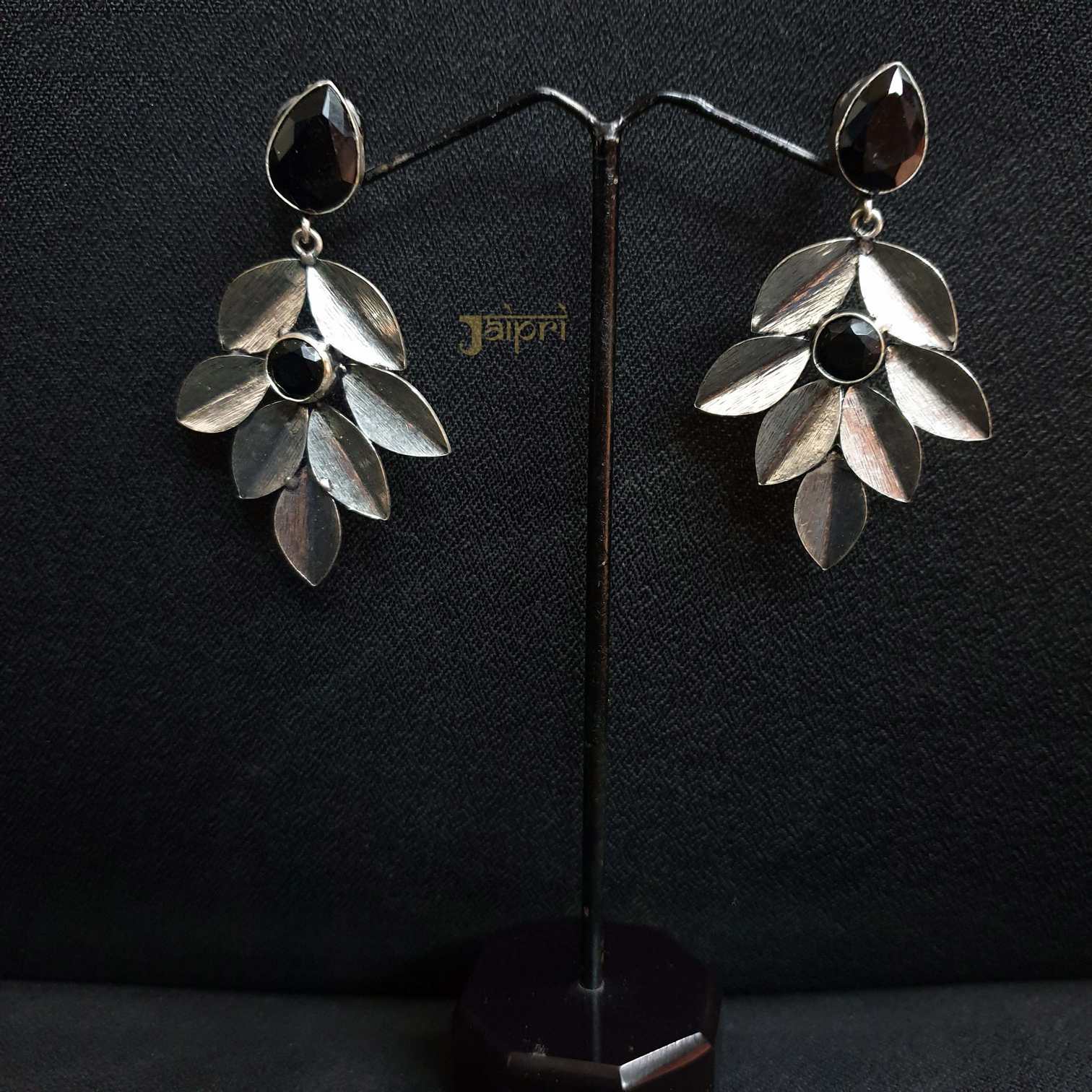 Tear-Drop Leaf Design Oxidised Earrings