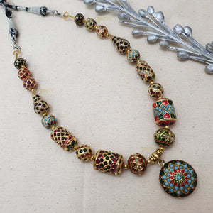 Multicolor Meenakari Floral Necklace