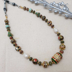 Meenakari Stone Beads Antique Necklace