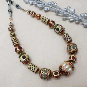Designer Meenakari & Pearl Stone Necklace