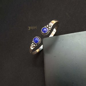 Blue Lapis Stone Oxidized Cuff Bangle