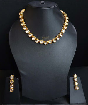 Simple Kundan Necklace Set With Earrings
